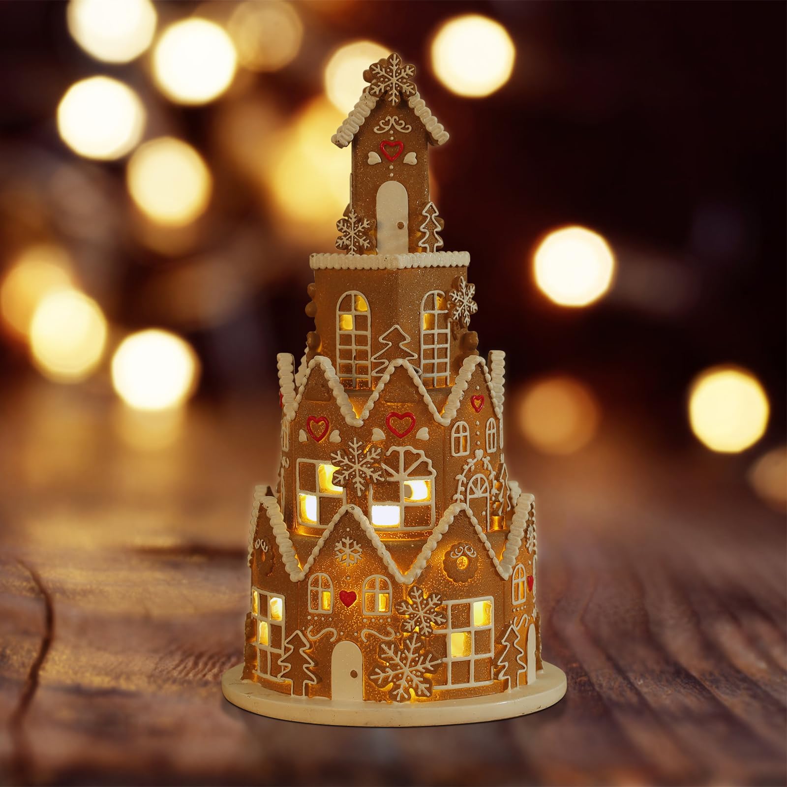 4-Story Gingerbread House Cookie Kit with LED Lights - DIY Christmas Baking & Holiday Decor for Parties, Gifts, and Festive Home Decoration