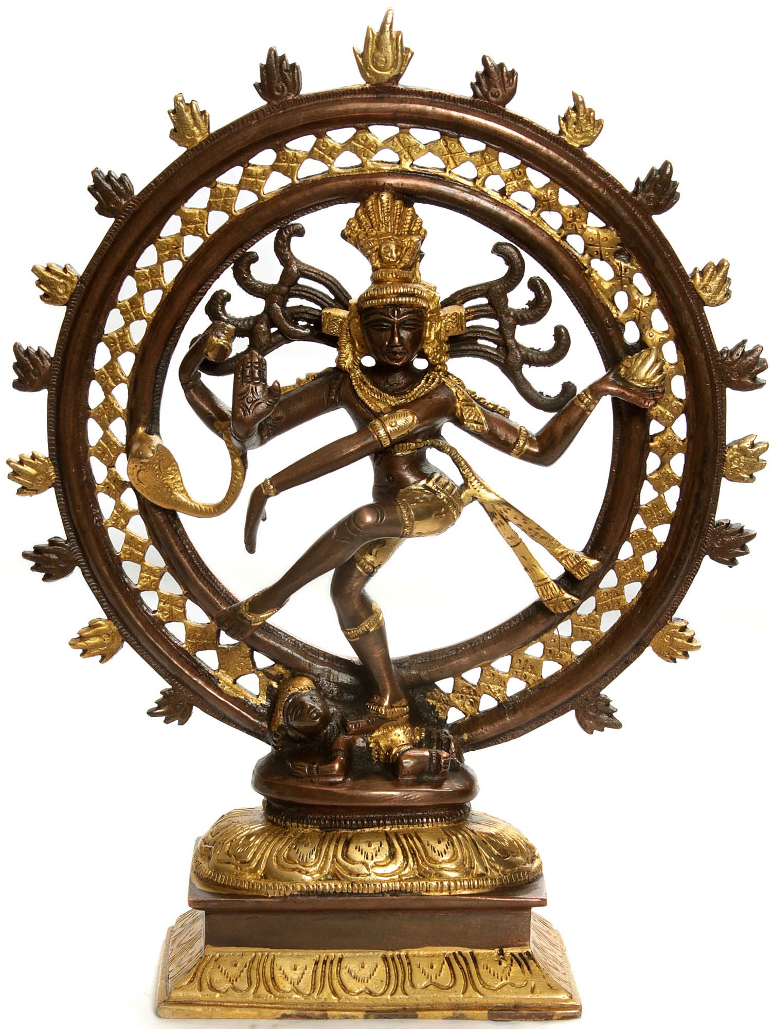 ZDL43 Brown-Gold Lord Shiva Nataraja Statue - Hindu God of Dance Sculpture for Home Altar, Yoga Studio & Spiritual Decor