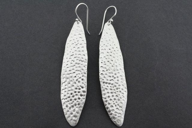 Hammered Olive Leaf Earrings - Sterling Silver Jewelry for Women | Elegant Dangle Earrings for Everyday Wear & Special Occasions
