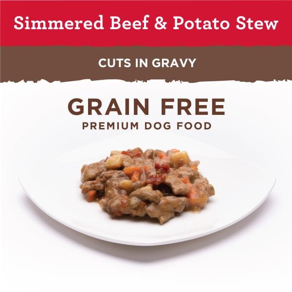Nutro Simmered Beef & Potato Stew Cuts in Gravy Wet Dog Food - Grain Free, High Protein, Natural Ingredients for Adult Dogs - Perfect for Mealtime, Training Treats & Digestive Health