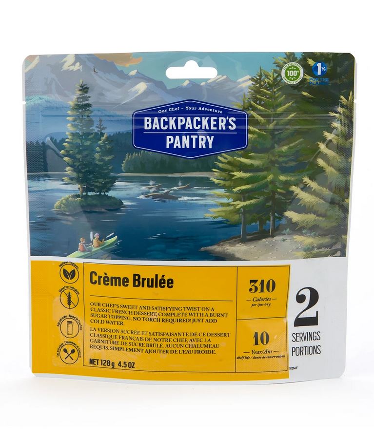 Backpacker's Pantry Creme Brulee Dessert - Lightweight Freeze-Dried Backpacking Food for Camping, Hiking & Emergency Preparedness - Easy to Prepare Gourmet Treat