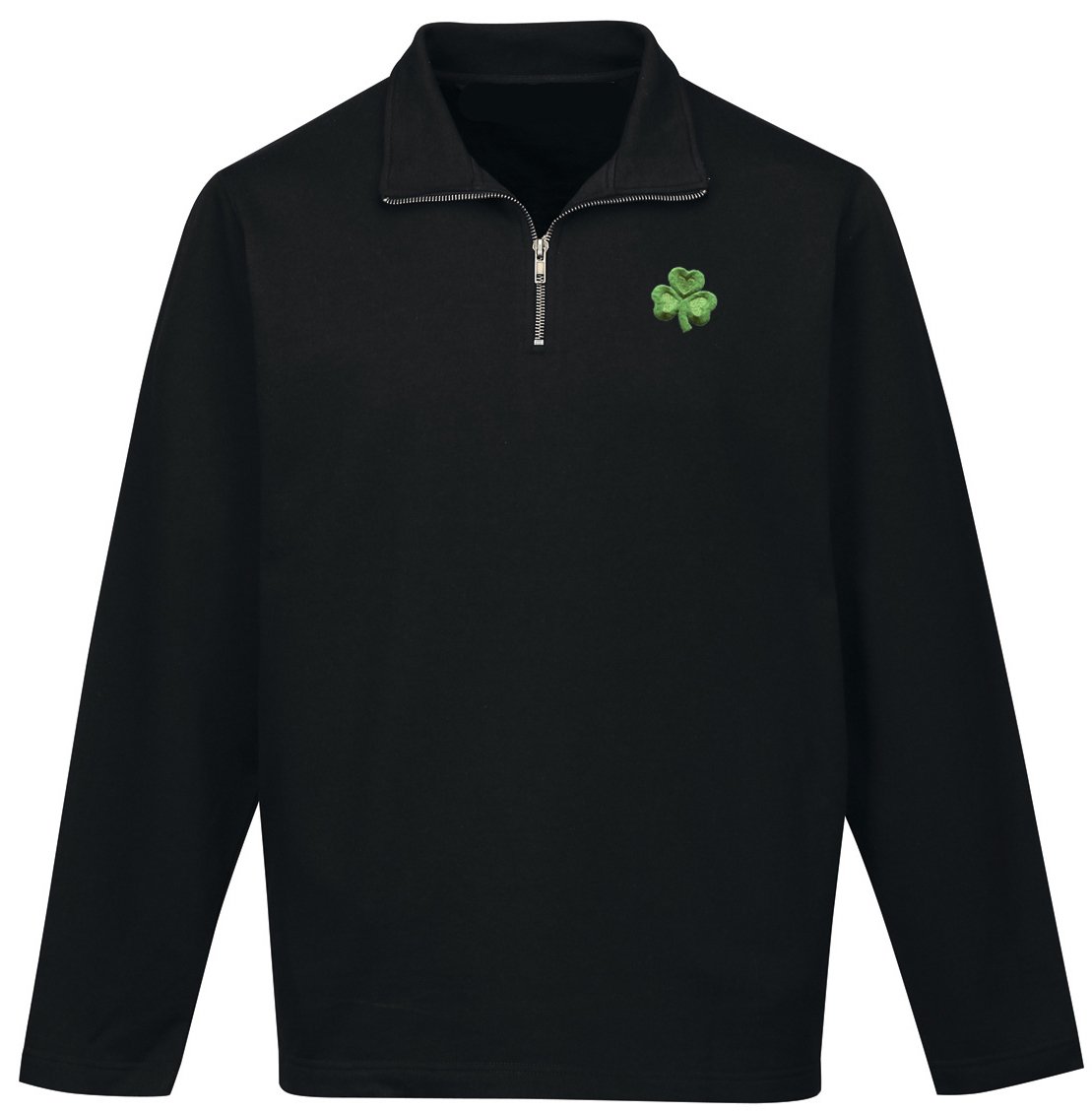 Irish Shamrock Patch 1/4 Zip Sweatshirt for Men - Comfortable Pullover with Celtic Design - Perfect for St. Patrick's Day, Casual Wear & Outdoor Activities