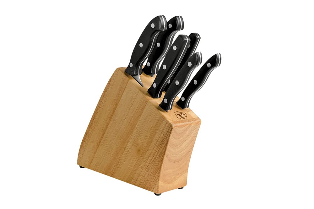 Buck Knives 6-Piece Kitchen Cutlery Set with Slate Black Paperstone Handle - Chef Knife, Paring Knife, Utility Knife, Steak Knives - Perfect for Home Cooking, Camping & Outdoor Adventures (15
