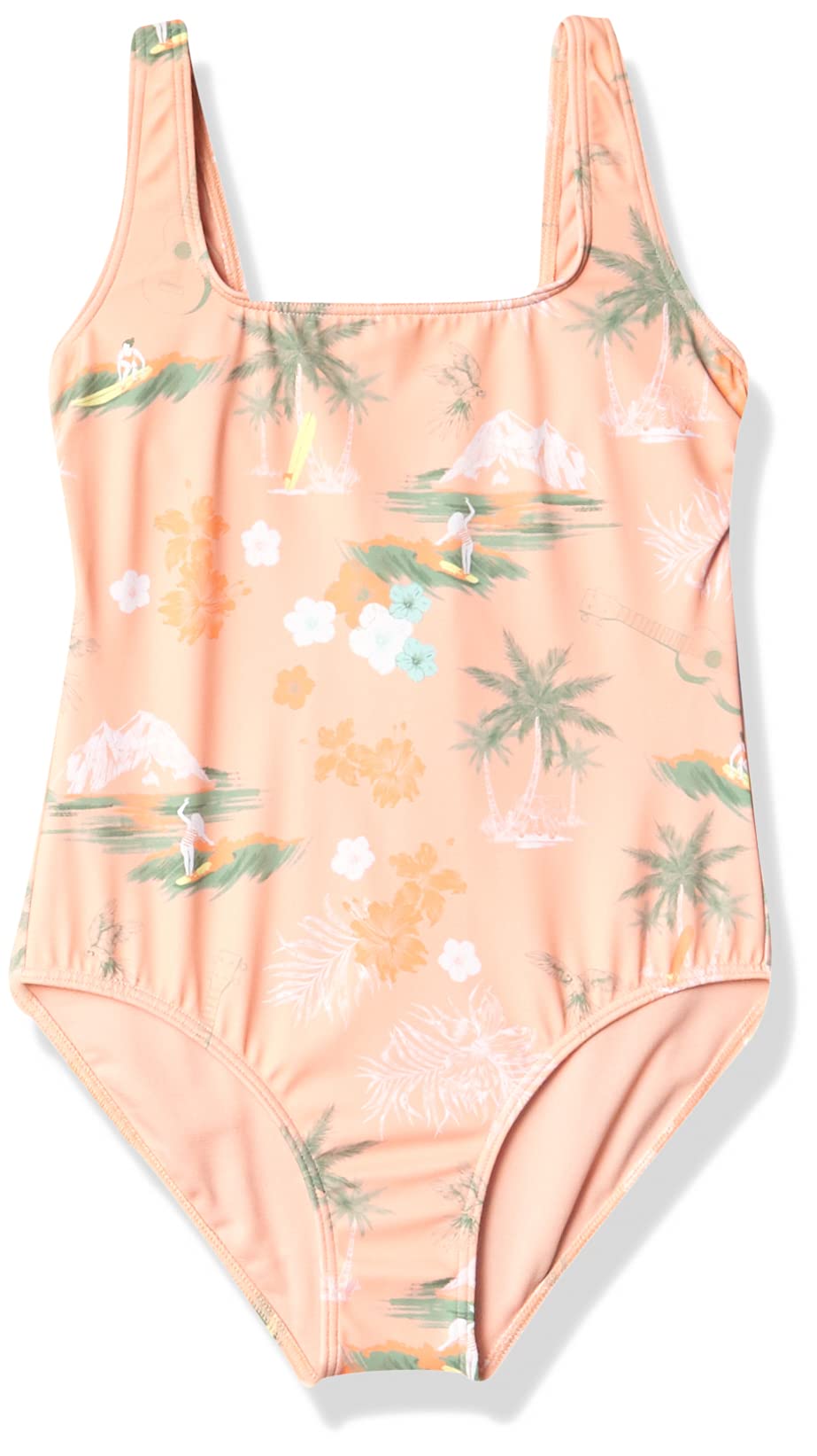 Roxy Girls' Surf Landscape One Piece Swimsuit - Quick Dry UV Protection Swimwear for Beach, Pool & Water Sports