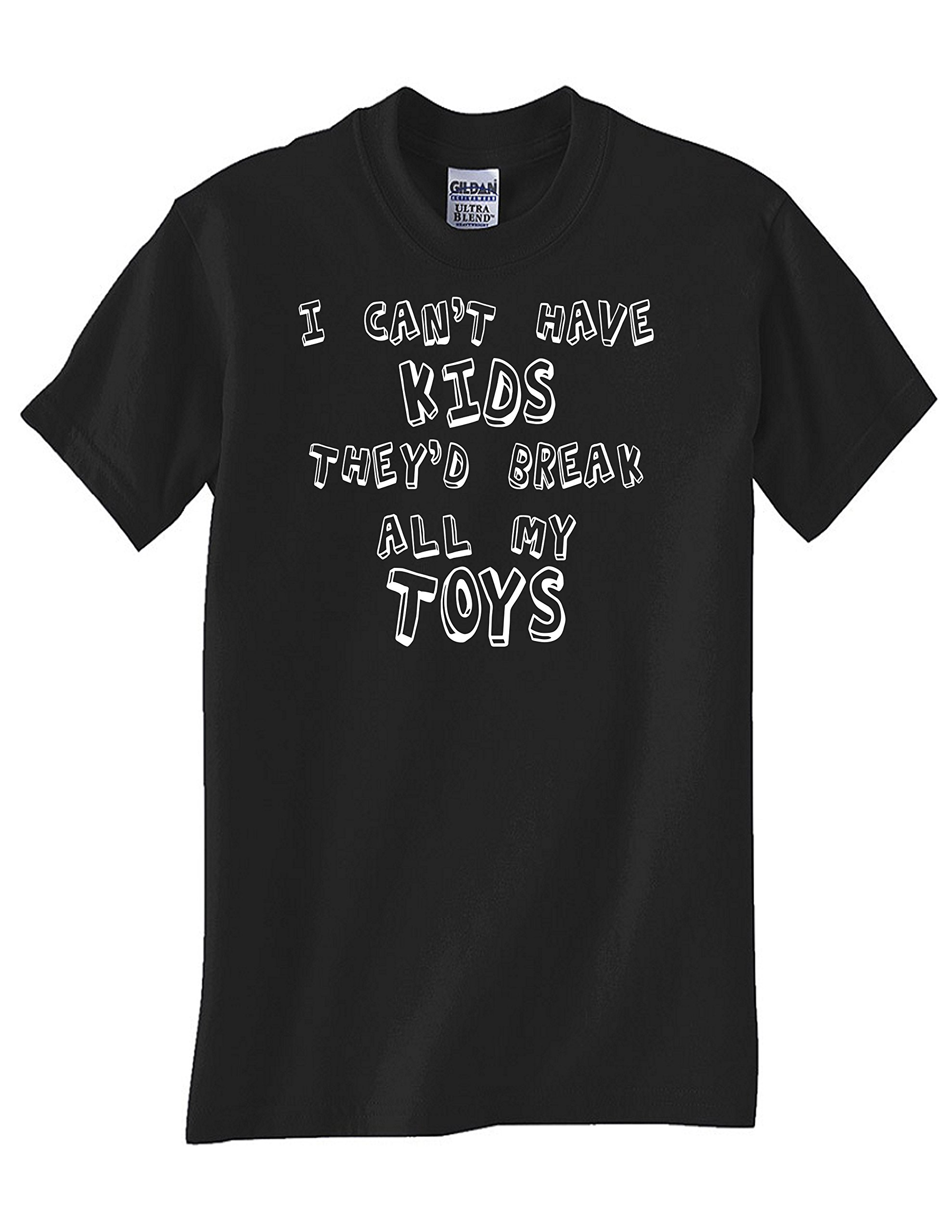 Funny Sarcastic 'Can't Have Kids' Black T-Shirt - Perfect for Childfree Adults & Humor Lovers - Great for Casual Wear, Gifts & Social Events