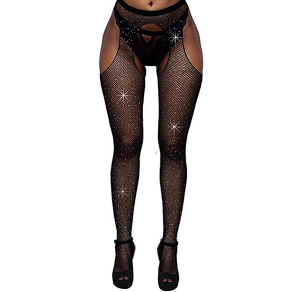 Sexy Crystal Rhinestone Pantyhose Tights - Women's Sparkling Fishnet Stockings with Bling for Party, Nightclub & Special Occasions