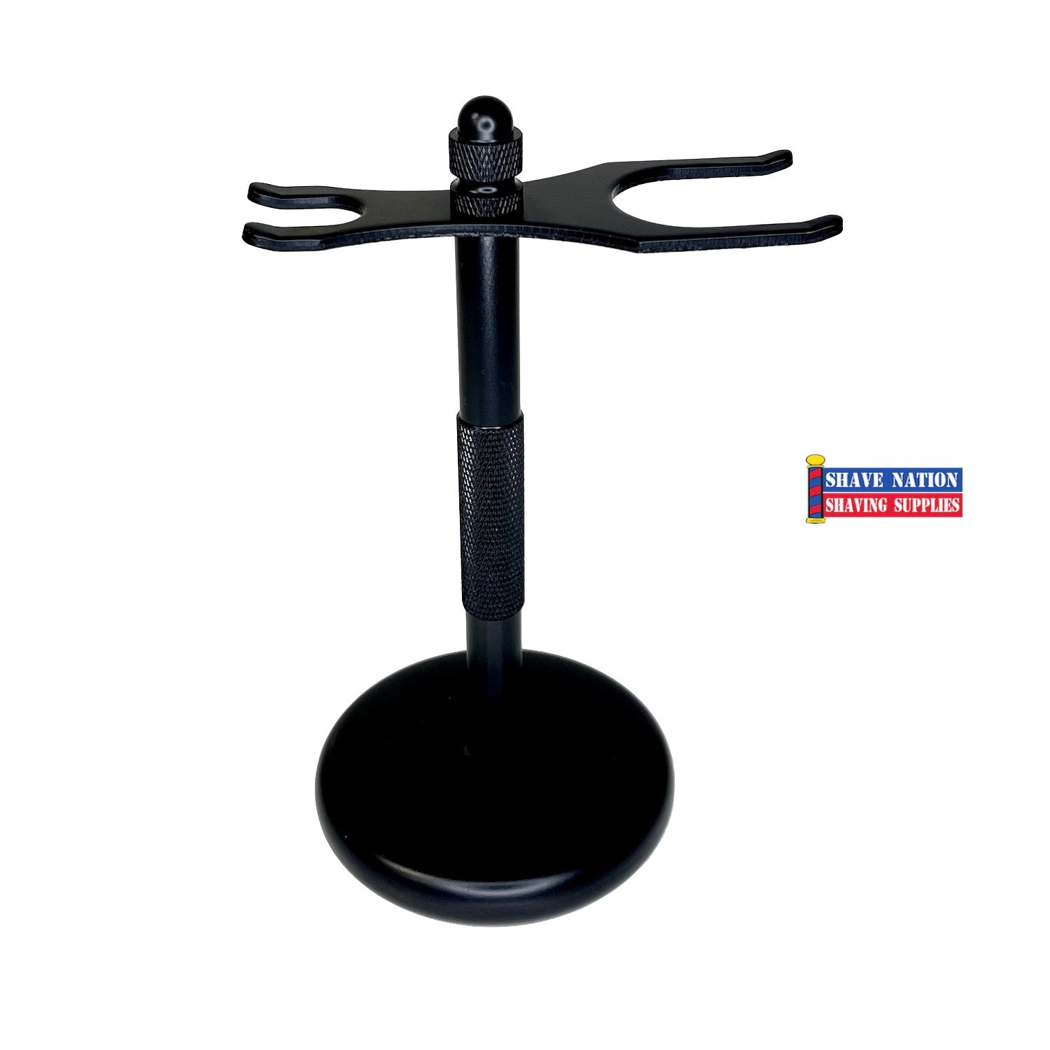 Premium Black Razor & Brush Stand for Men - Heavy Duty Chrome Plated Shaving Organizer - Perfect for Bathroom, Vanity, or Travel - Ideal Gift for Grooming Enthusiasts