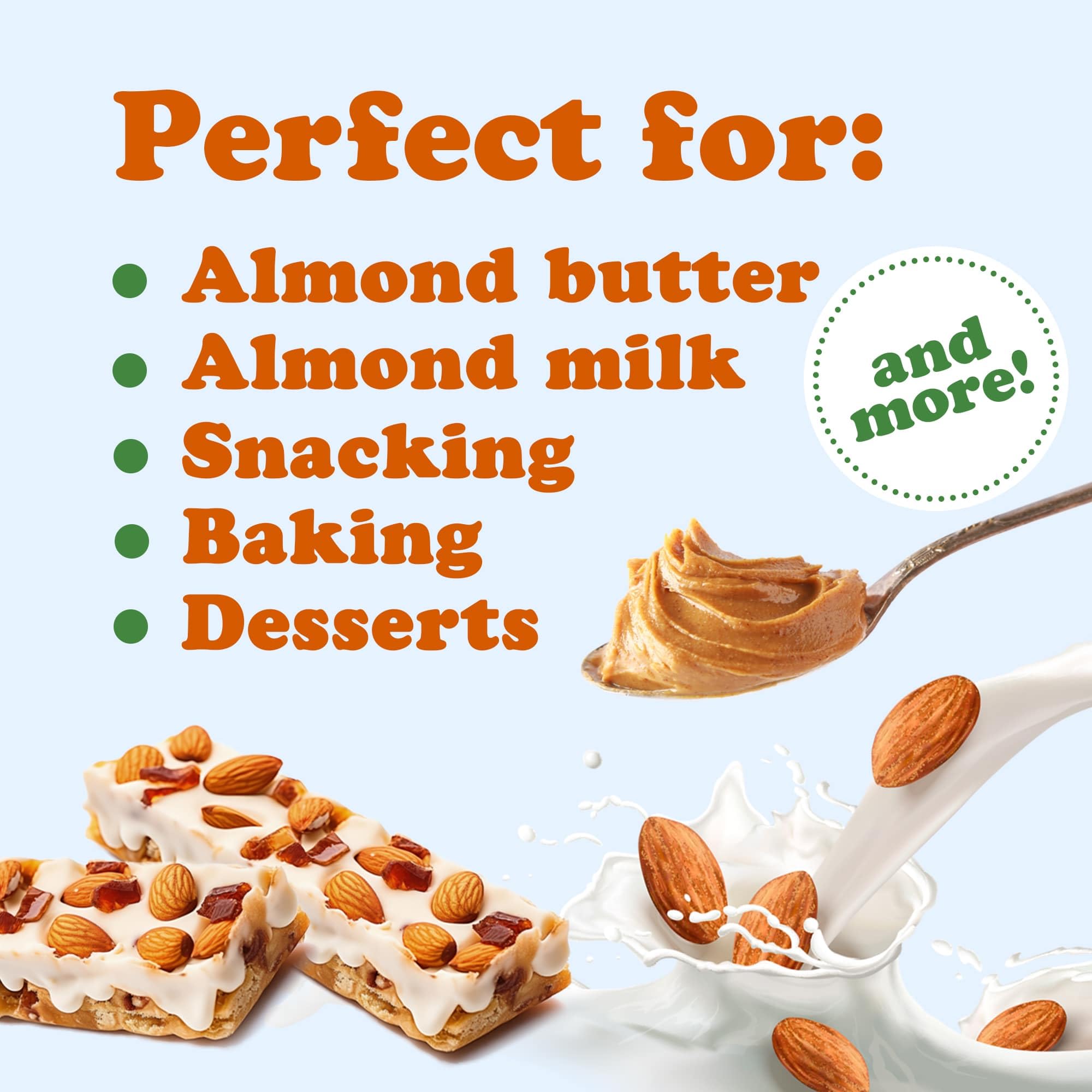 Organic California Almonds, 16 Pounds – Non-GMO, Whole, Unsalted, Unroasted, Keto, Vegan | Bulk Raw Almonds Rich in Vitamin E & Protein | Perfect for Snacking, Almond Milk, Butter, Baking, Desserts, Trail Mix & Healthy Recipes