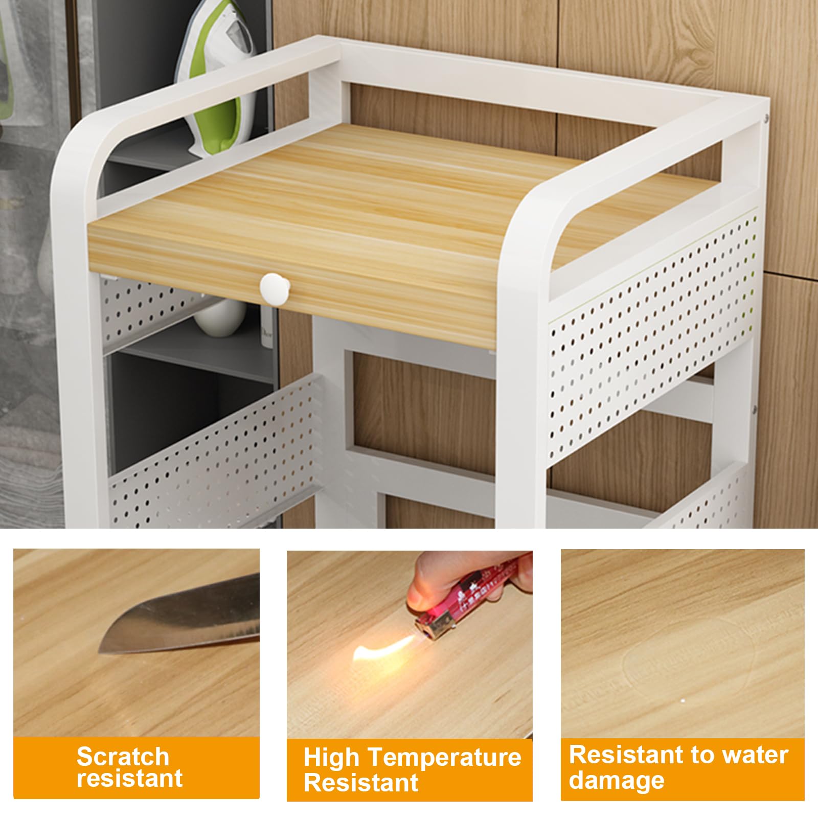 HIYOUGO Stackable Washer Dryer Storage Shelf - 24.4