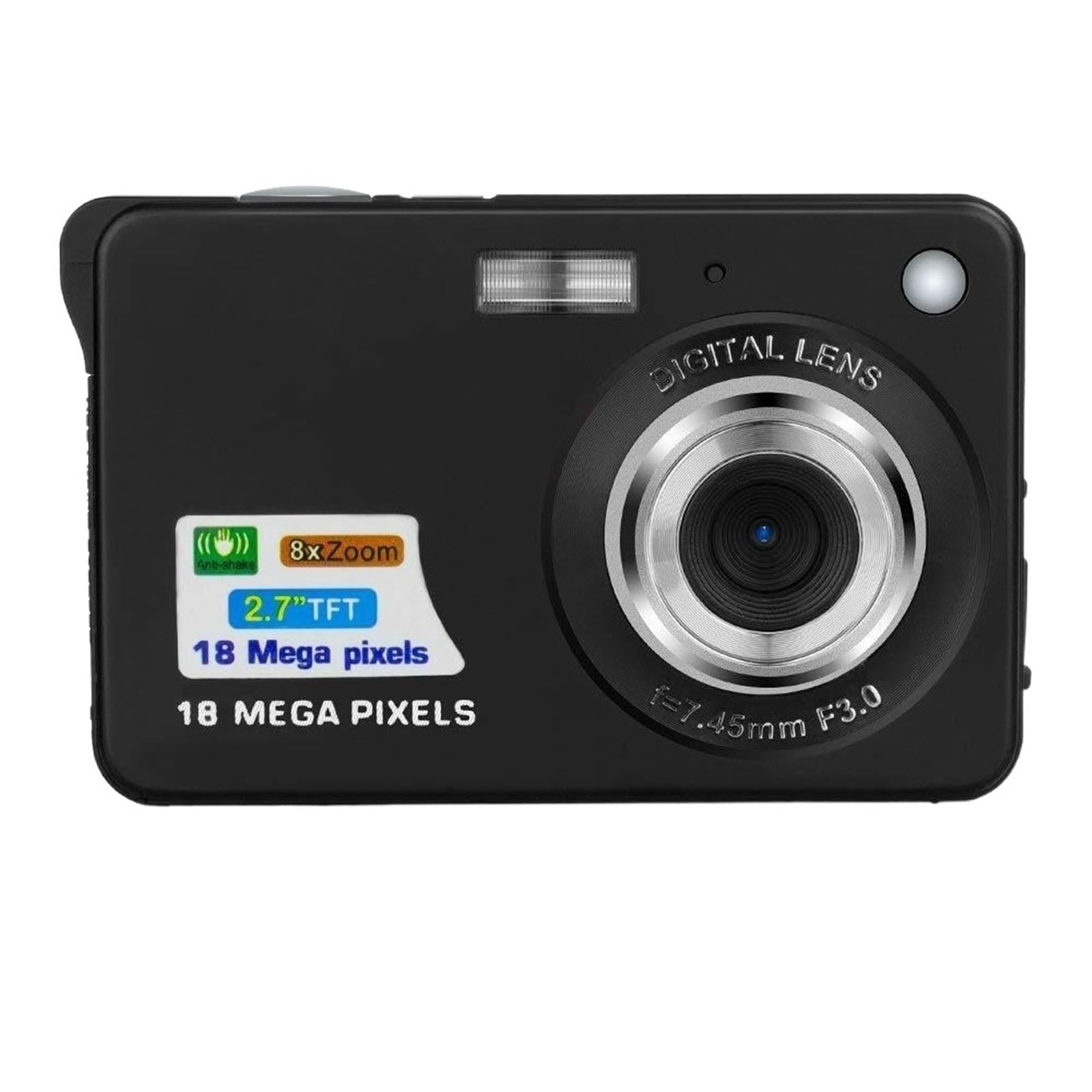 18MP MZZYG HD Digital Video Camera for Students - Selfie Camcorder with Card Reader (Black) - Perfect for Vlogging, Travel & School Projects