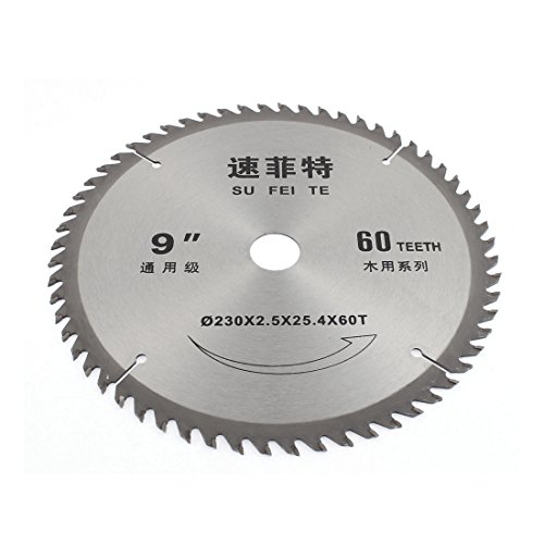 uxcell 9 Inch 60T Circular Saw Blade - High Precision Wood Cutting Tool with Silver Tone Finish | Ideal for DIY Projects, Woodworking & Carpentry