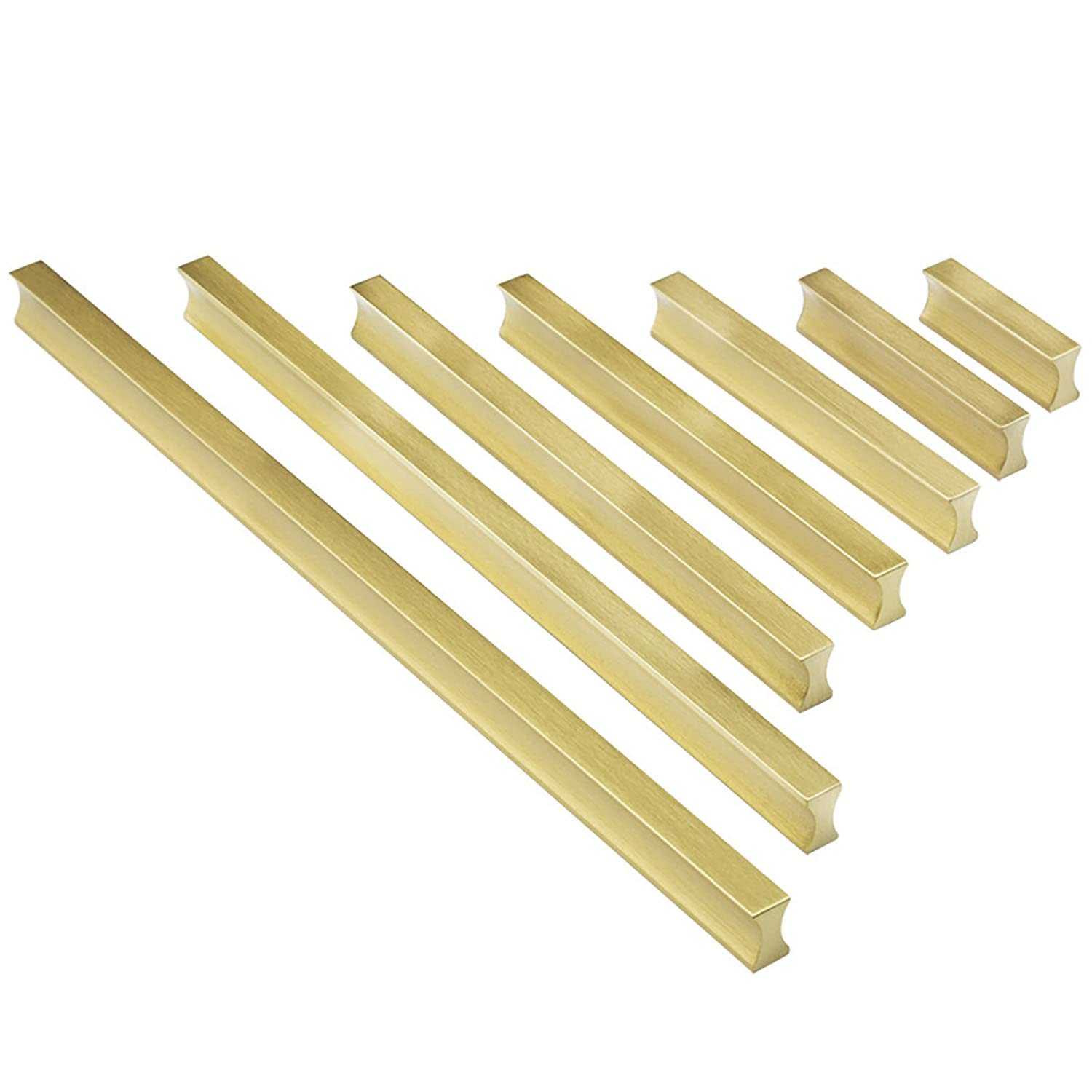Brushed Brass Cabinet Handles - Modern Kitchen & Wardrobe Drawer Pulls - 50mm & 380mm Furniture Hardware Knobs - Perfect for Home Renovation & DIY Projects
