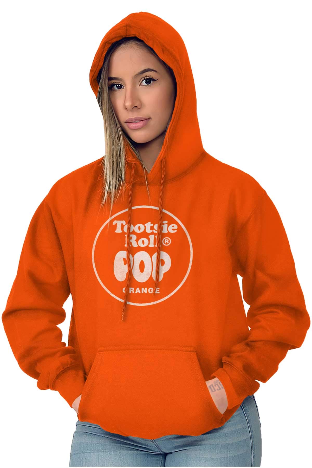 Brisco Brands Tootsie Roll Orange Flavor Hoodie Sweatshirt for Women & Men - Soft Cotton Pullover for Casual Wear, Street Style & Gift Giving