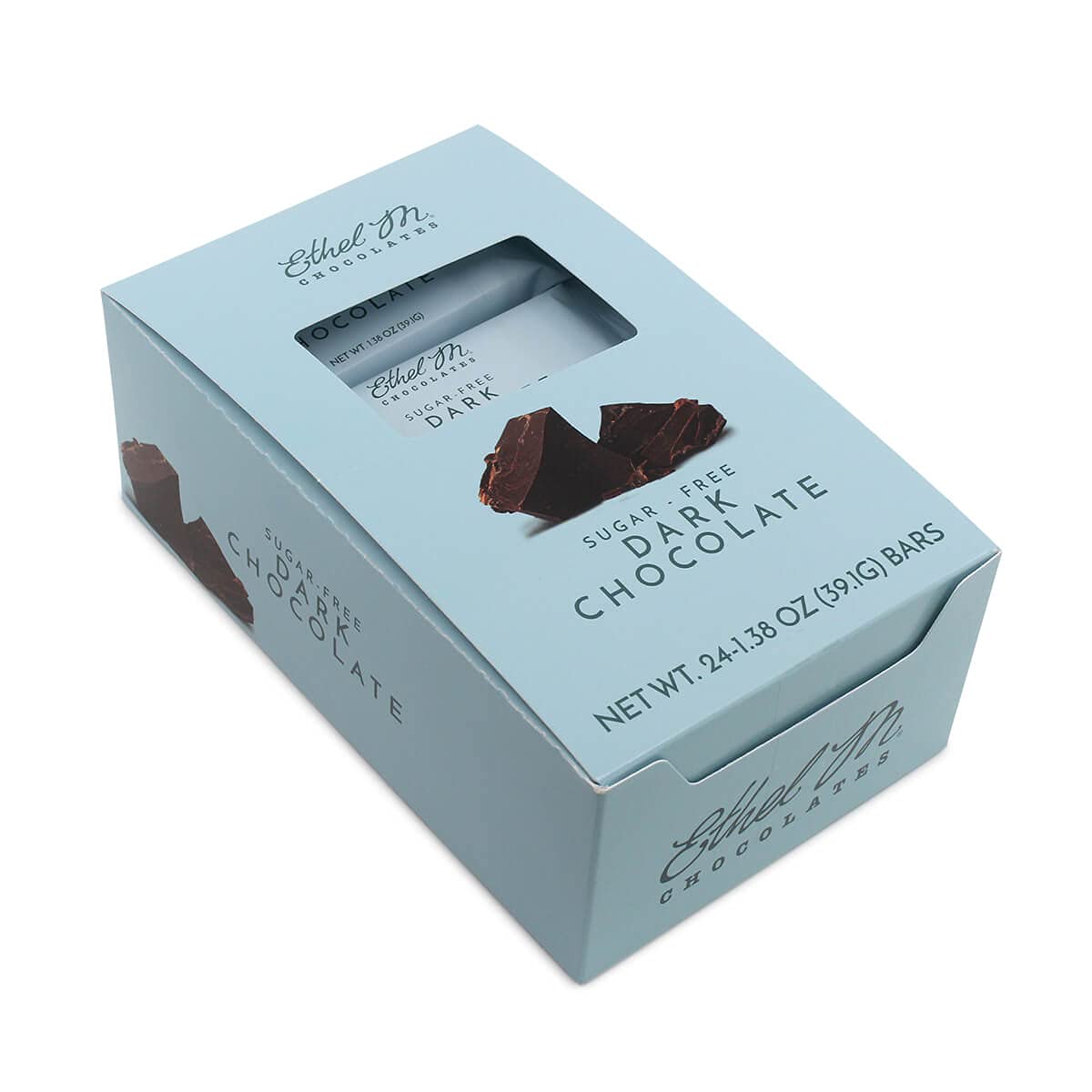 Ethel M Premium Sugar Free Dark Chocolate Bars - 24 Individually Wrapped Keto-Friendly Candy Bars for Gifts, Parties & Healthy Snacking