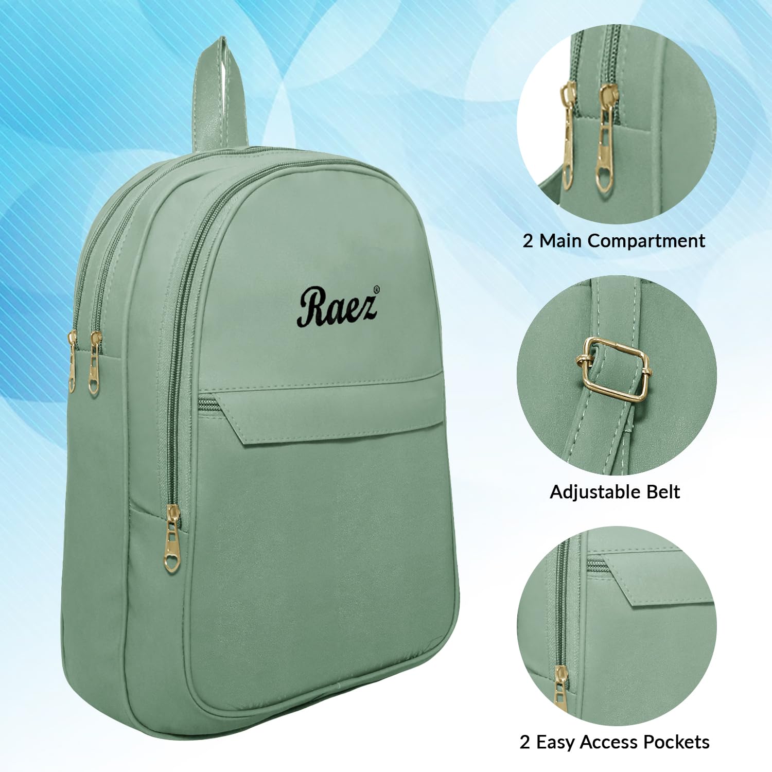 Raez MART Anti-Theft Women's Backpack for School & College - Adjustable Shoulder Strap Laptop Bag - Perfect for Students, Commuters & Travel (Black)