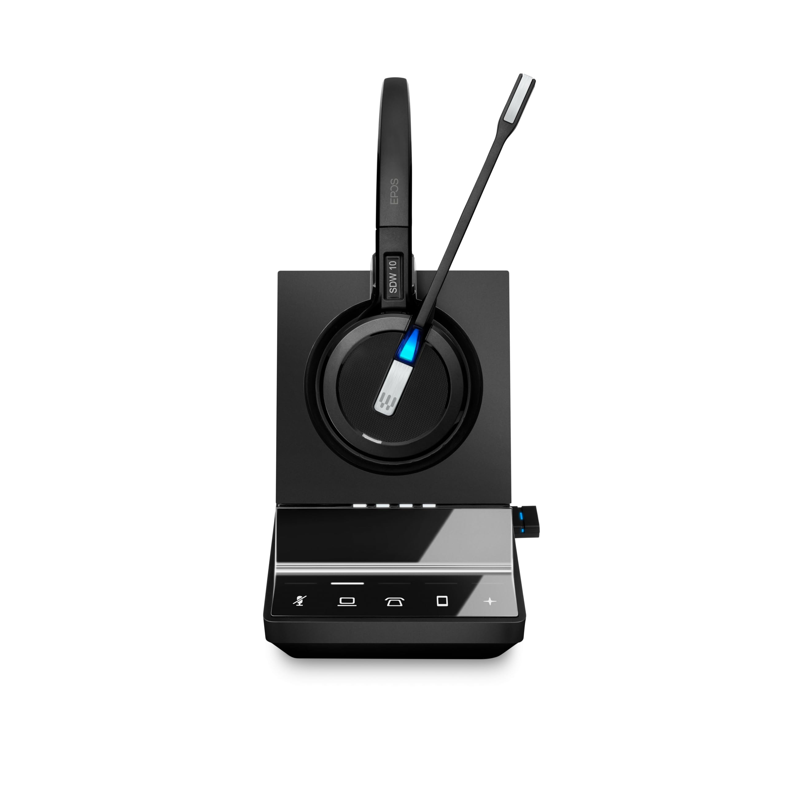 Sennheiser SDW 5016 Wireless DECT Headset - Noise Cancelling Dual Mic for Desk Phone, Softphone, PC & Mobile - Black (3 Inch) - Perfect for Office, Call Centers & Remote Work