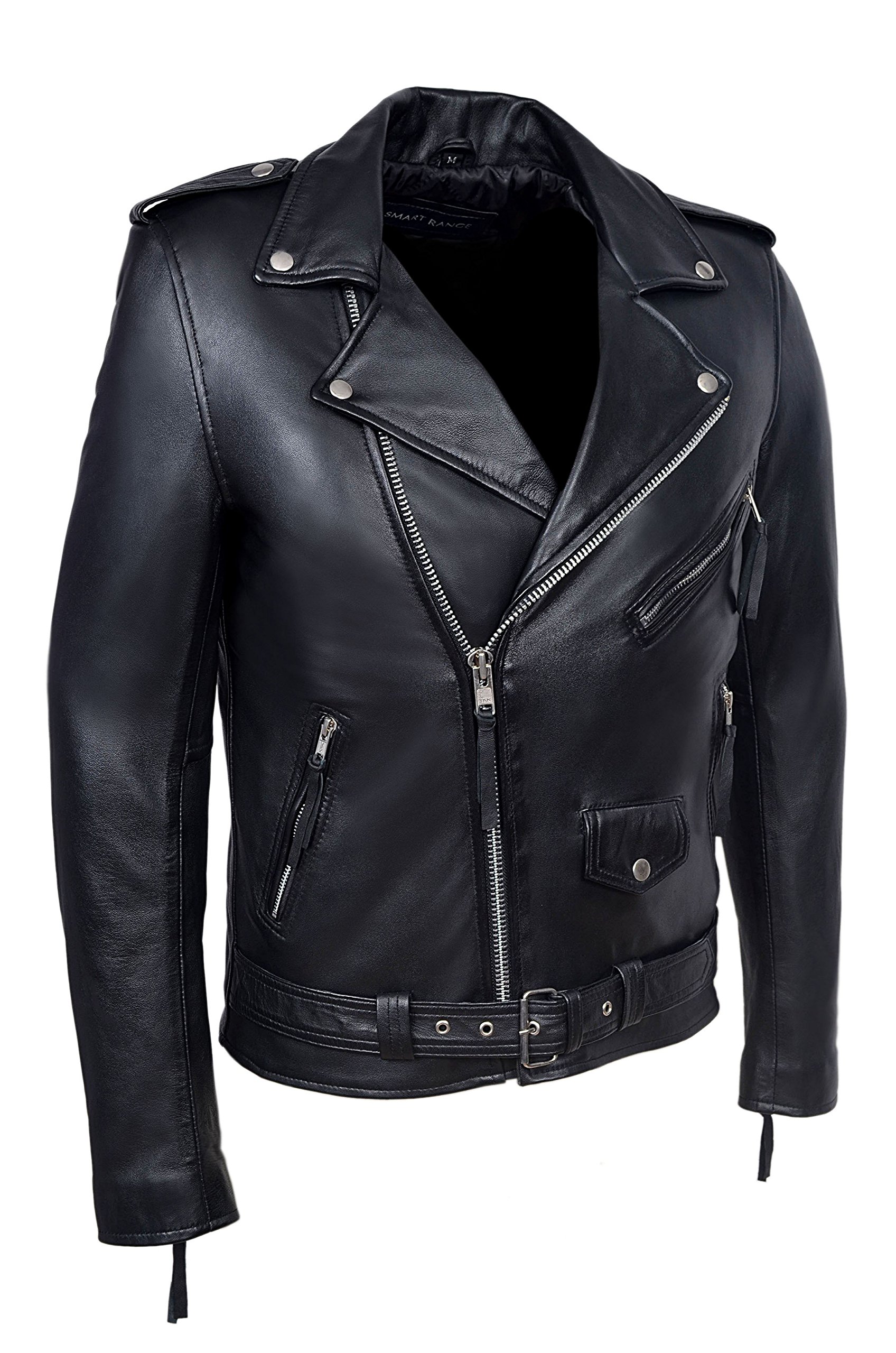Genuine 100% Lambskin Leather Jacket for Men - Classic Biker Style Motorcycle Jacket with Premium Stitching | Perfect for Casual Wear, Motorcycle Riding & Outdoor Adventures