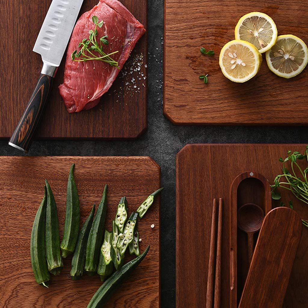 Premium Ebony Wood Reversible Chopping Board - Solid Wood Cutting Board with Handle for Kitchen, Home, Hotels (5 Sizes) - Perfect for Meat Carving, Vegetable Chopping & Food Prep