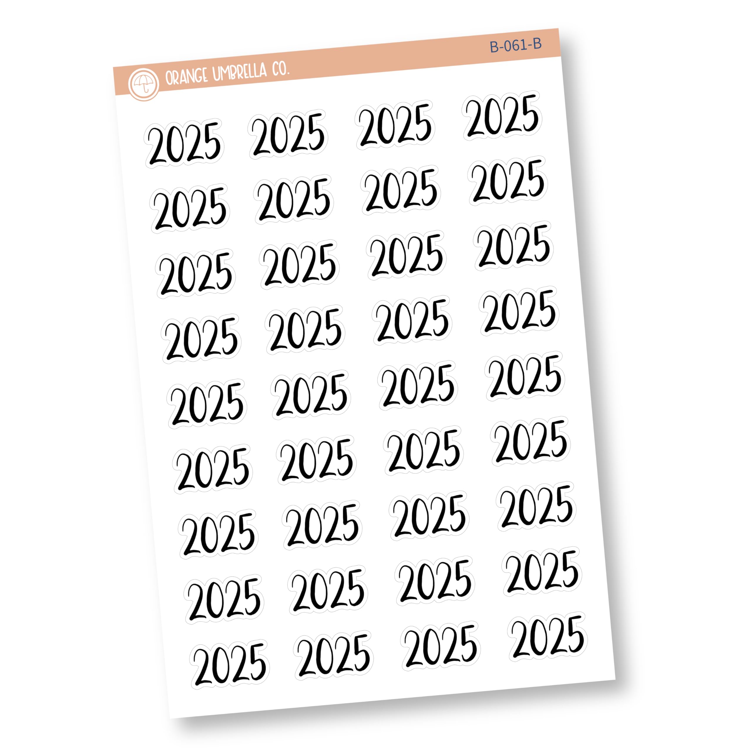 2025 Year Stickers - Colorful Mini Planner Stickers for Bullet Journals, Calendars & Scrapbooking | Premium Printed Decorative Stickers for DIY Planning & Organization (F2 B-061-B)