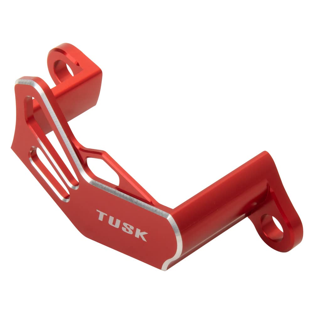 Tusk Billet Rear Caliper Guard - Red Anodized Aluminum Motorcycle Brake Protector for Off-Road & Trail Riding - Fits Honda, Yamaha, Kawasaki Dirt Bikes