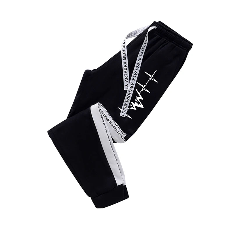 **Men's Casual Print Tracksuit Set - Hooded Sweatshirt & Jogger Pants for Streetwear, Harajuku Style, Gym & Daily Wear | High-Quality Comfort Outfit**    *(场景: Perfect for jogging, gym workouts, casual streetwear, and everyday comfortable fashion.)*