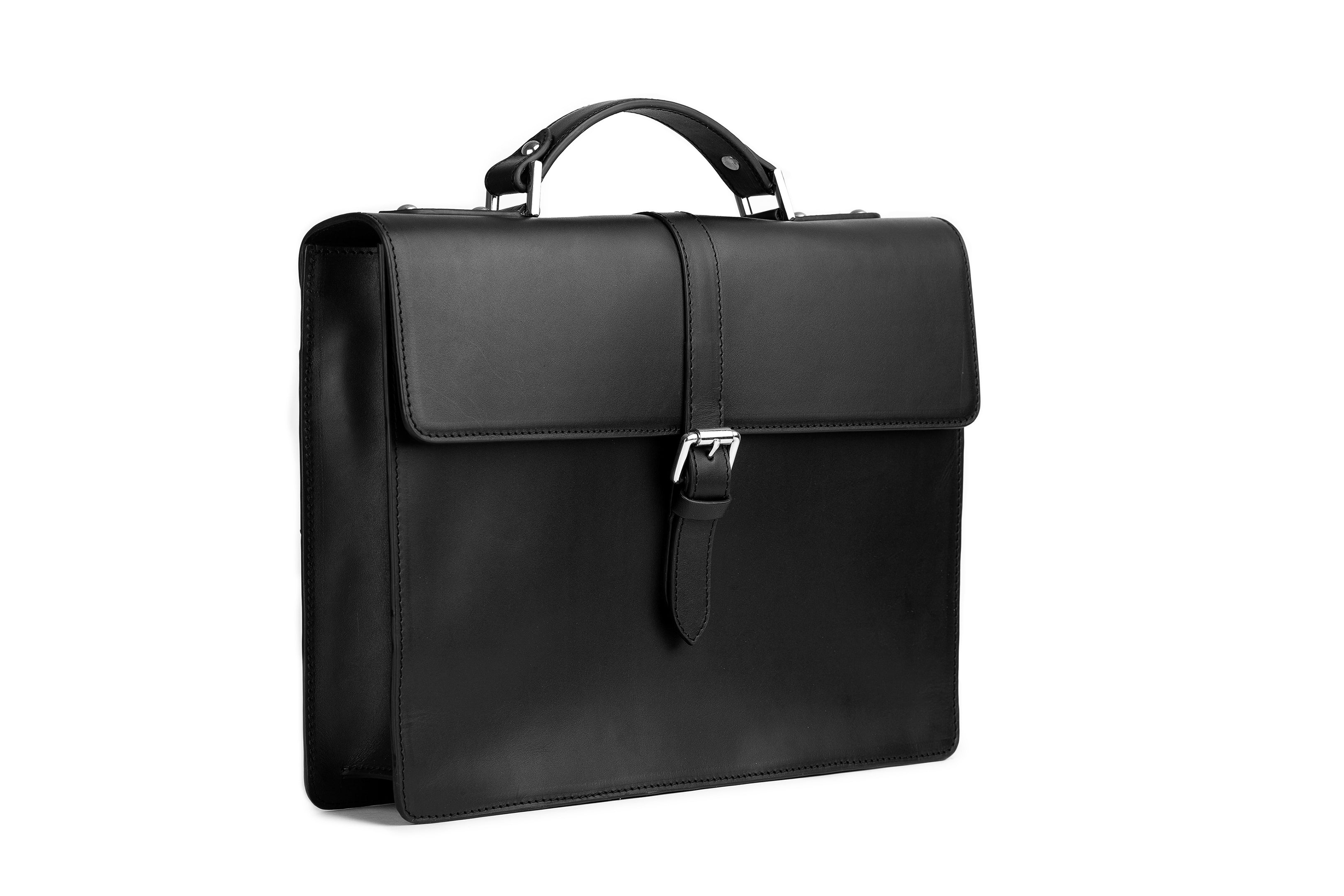 Premium Genuine Leather Laptop Briefcase for Business Professionals - Sleek Black Office Bag for Men & Women - Perfect for Work, Travel & Daily Commute