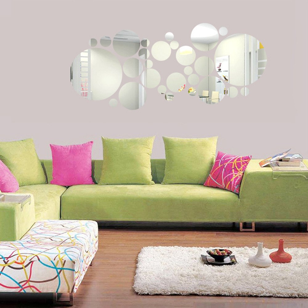 Round Acrylic Mirror Wall Sticker - Self-Adhesive Home Decor for Bedroom, Living Room & Background - Perfect for DIY Wall Art and Interior Design