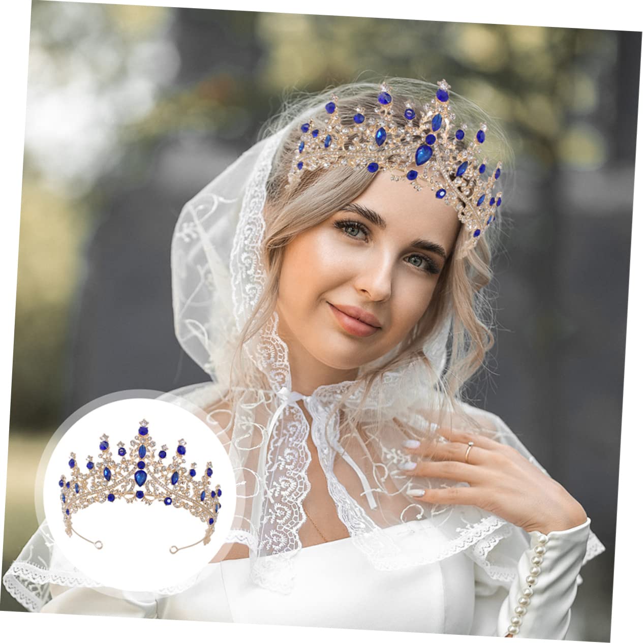 Elegant Rhinestone Diamond Crown Hair Ties & Tiara - Wedding Hair Accessories for Women | Floral Fancy Hair Clips for Bridal Banquets, Prom, and Special Occasions