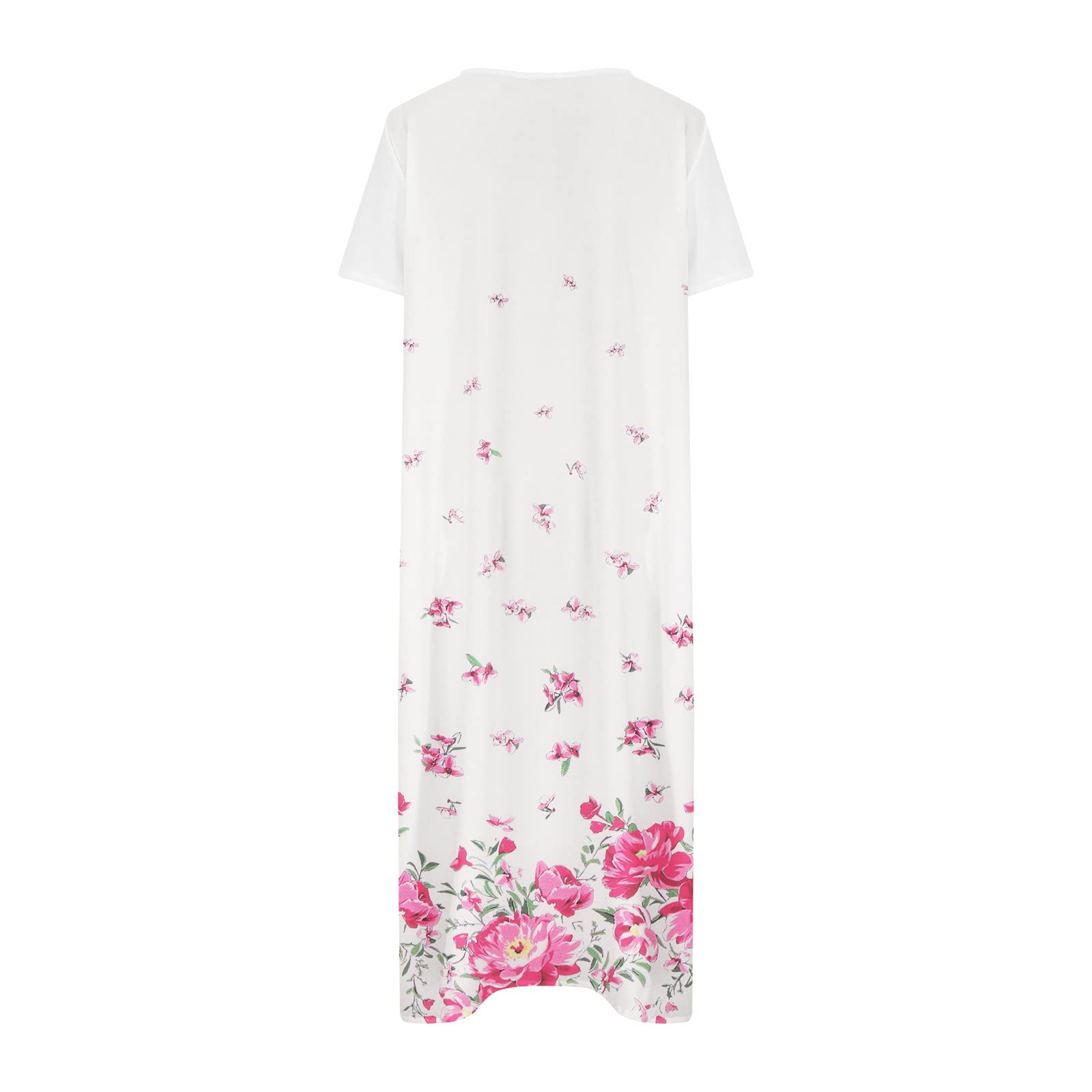 Floral Midi Dress for Women 2025 - Summer & Spring Casual Pleated T-Shirt Dress with Pockets | Perfect for Beach Vacations, Brunch Dates & Outdoor Parties