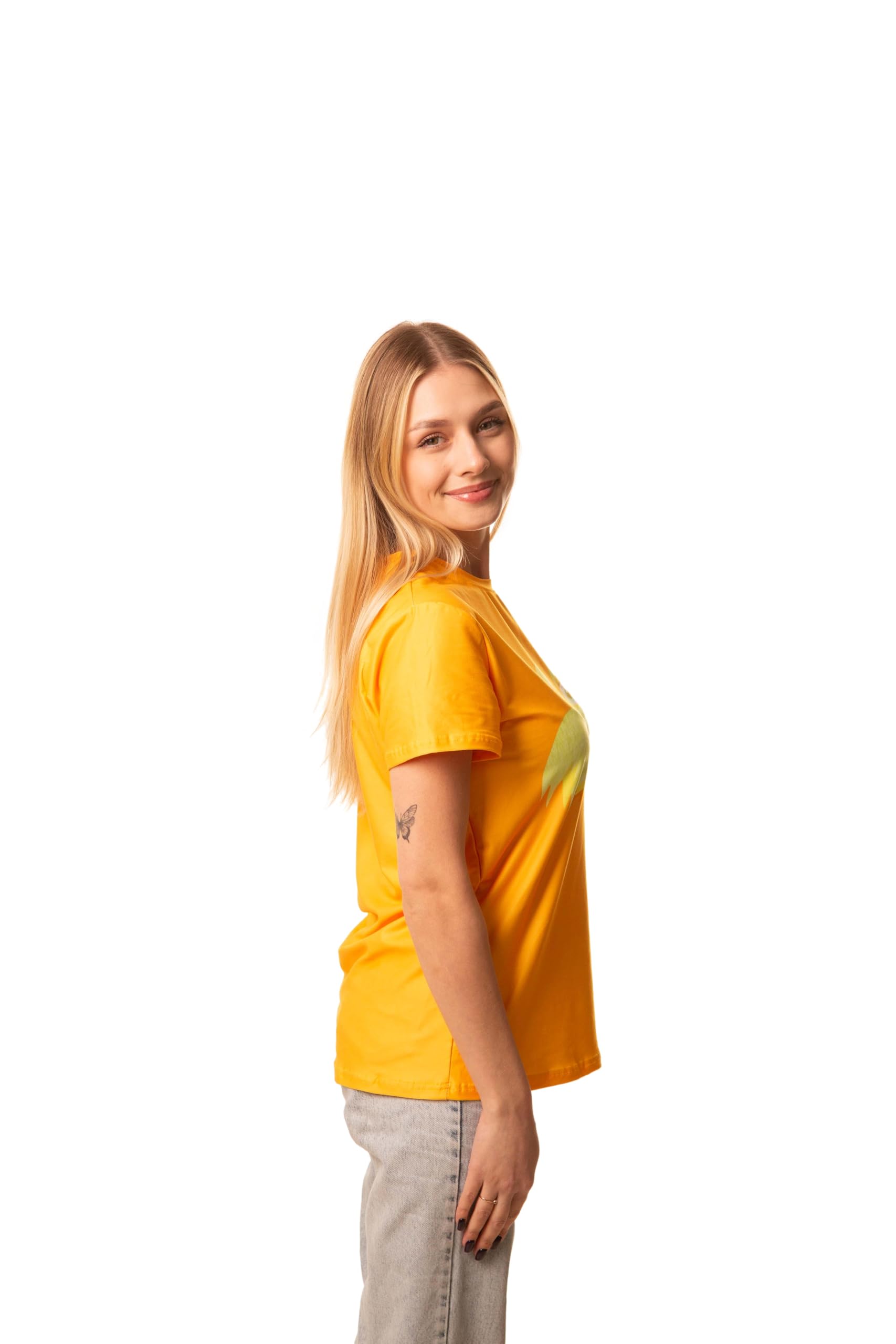 ComfyCamper Women's Orange Face Mustache T-Shirt - Funny Halloween & Christmas Costume Tee for Women & Men | Party Outfit, Gift Idea