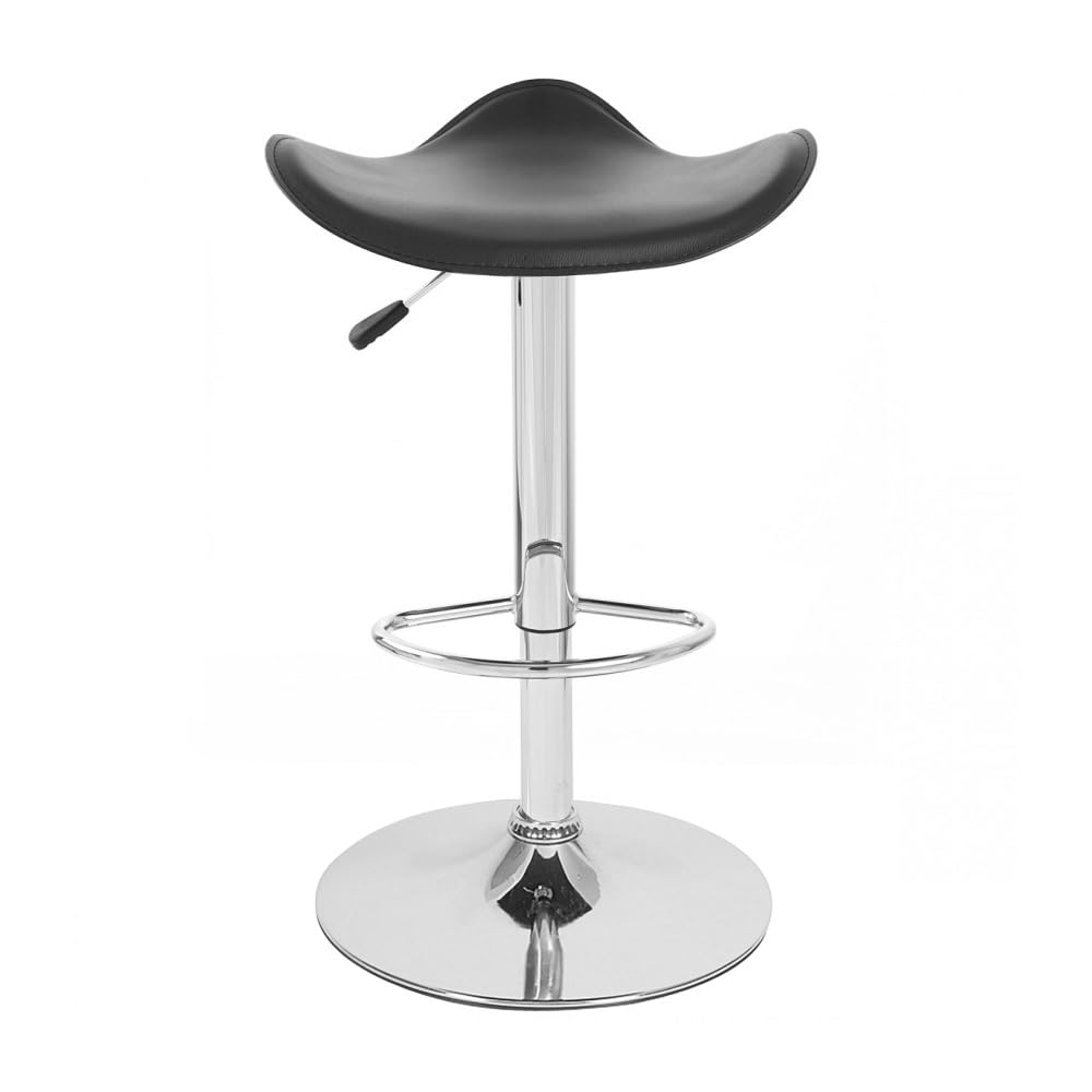 Gamma Contemporary Leather Adjustable Barstool - Black Licorice | Modern Kitchen & Bar Seating Solution
