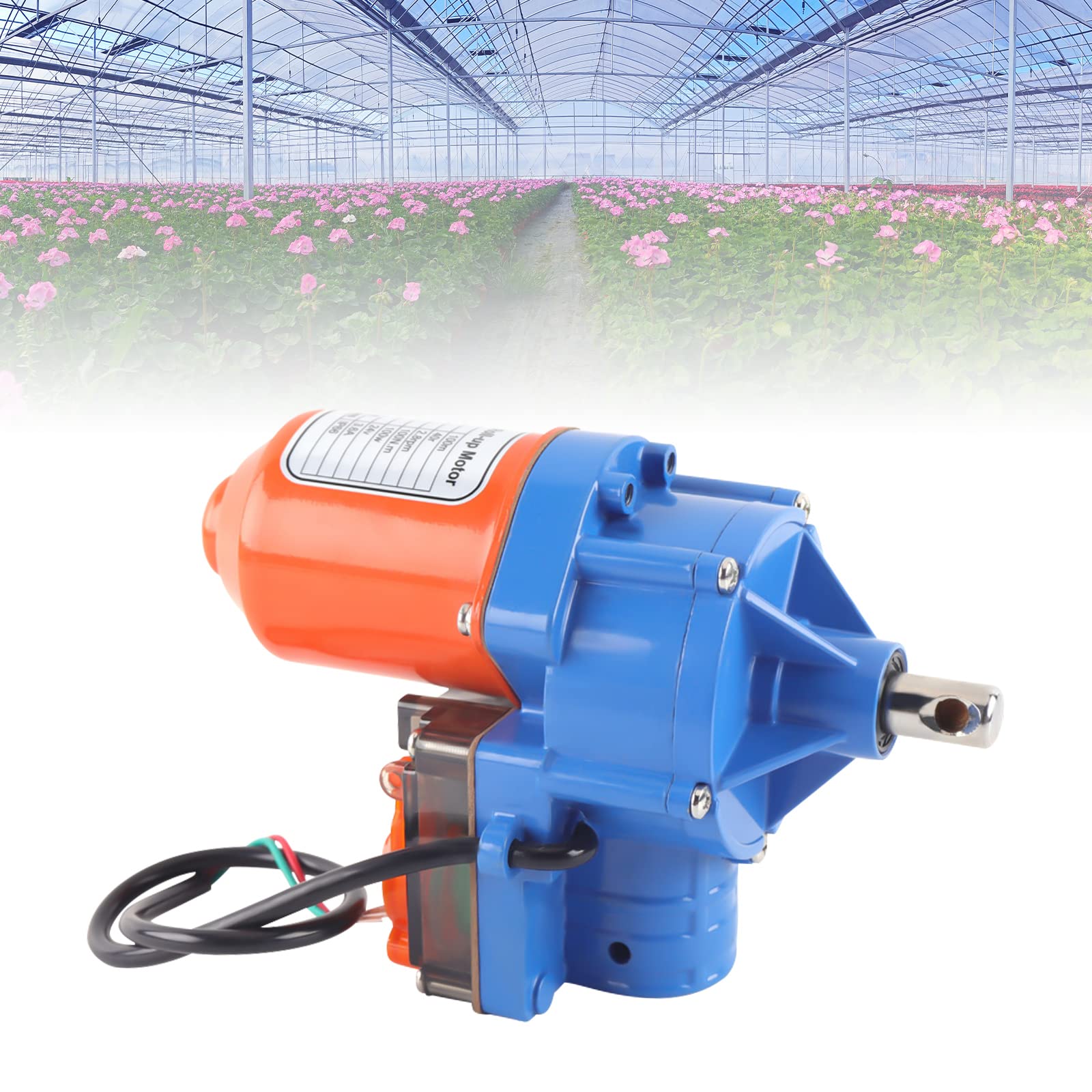 YIYIBYUS 24V 2.8rpm Greenhouse Roll-Up Motor - Automatic Ventilation System for Greenhouse Film (Max 100m Length, 100W) - Perfect for Greenhouse Climate Control & Plant Protection