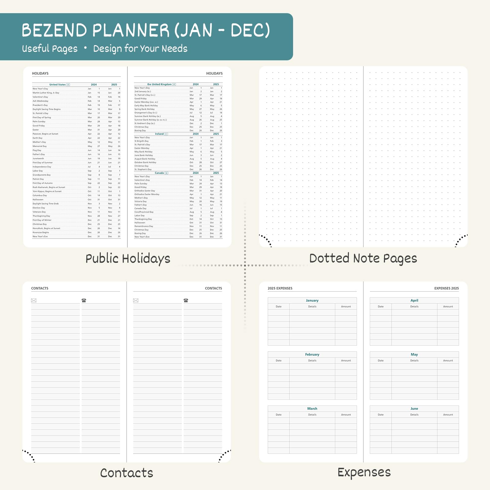 BEZEND 2025 Pocket Planner - 3.5