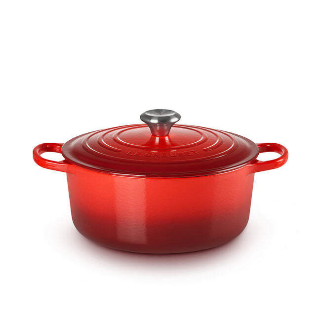 Le Creuset 6.7 Quart Round Dutch Oven - Enameled Cast Iron Cookware, Cherry Red (Cerise) | Perfect for Braising, Stewing, Baking & Slow Cooking Soups