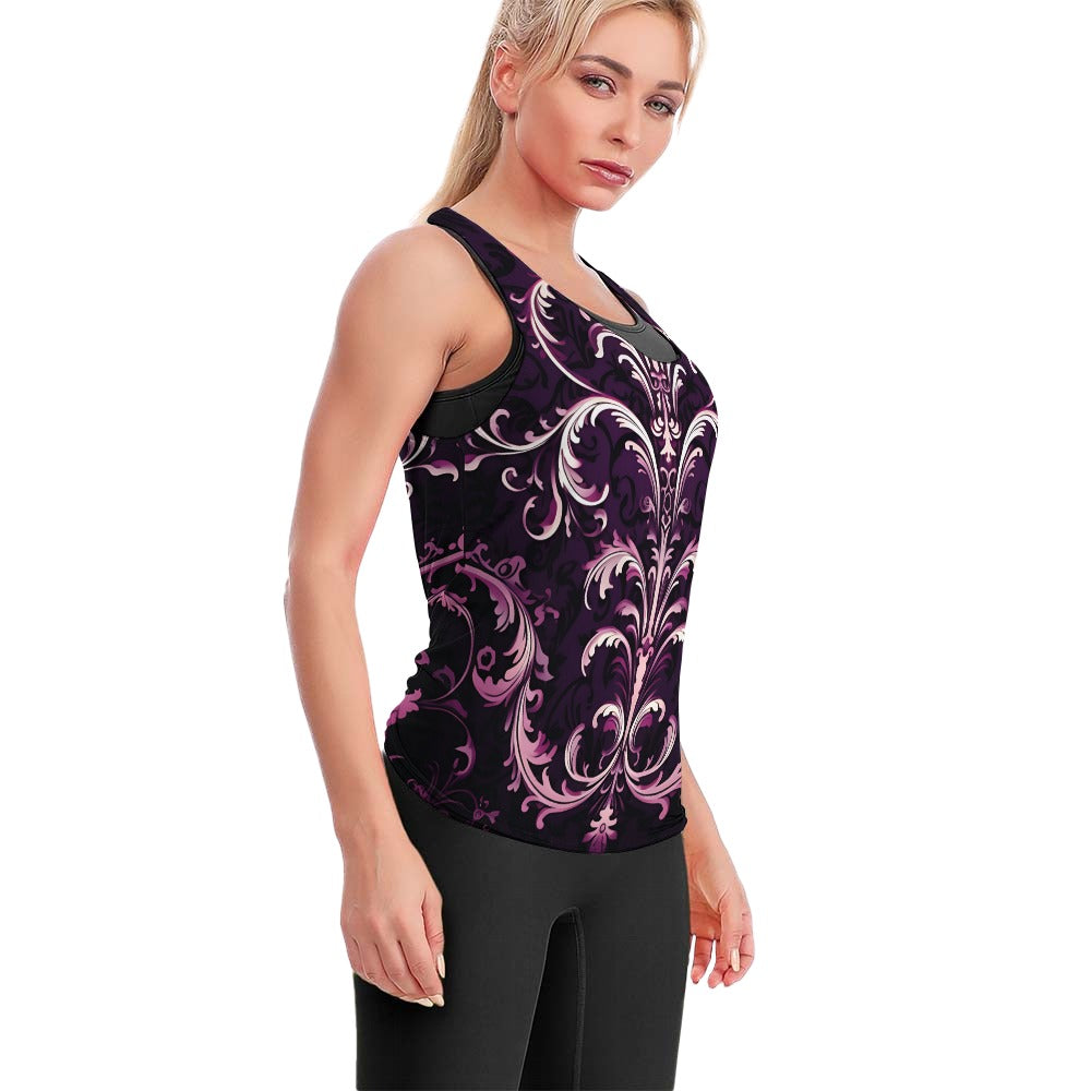 Gothic Purple Sweat-Wicking Comfortable Yoga Vest for Women - Breathable Workout Top for Yoga, Gym & Fitness Training