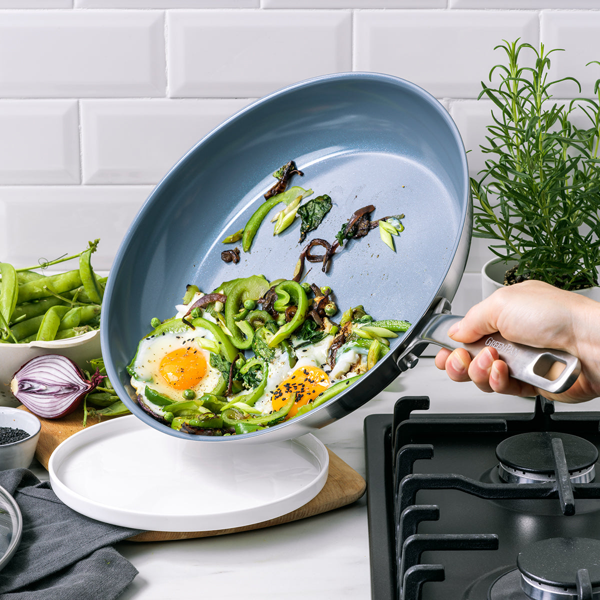 Treviso Ceramic Nonstick Stainless Steel 10-Piece Cookware Set - Durable Kitchen Pots & Pans for Cooking, Frying & Baking - Perfect for Home Chefs & Professional Kitchens
