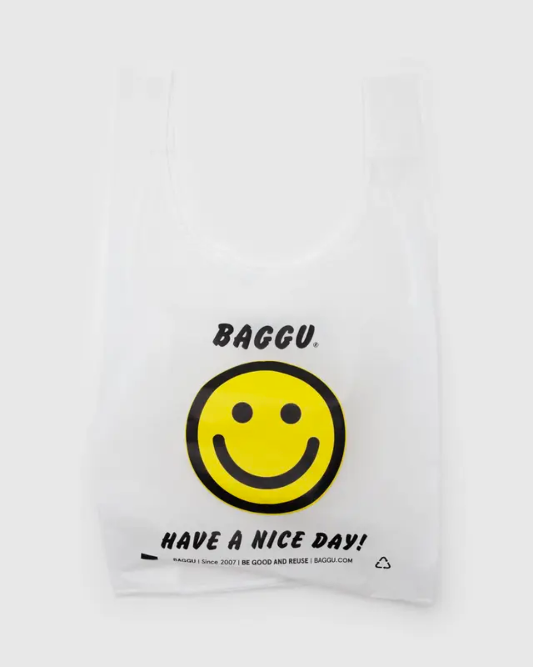 Premium BAGGU Reusable Shopping Tote Bag - Eco-Friendly Foldable Grocery Bag for Shopping, Travel & Beach - Thank You Happy Collection