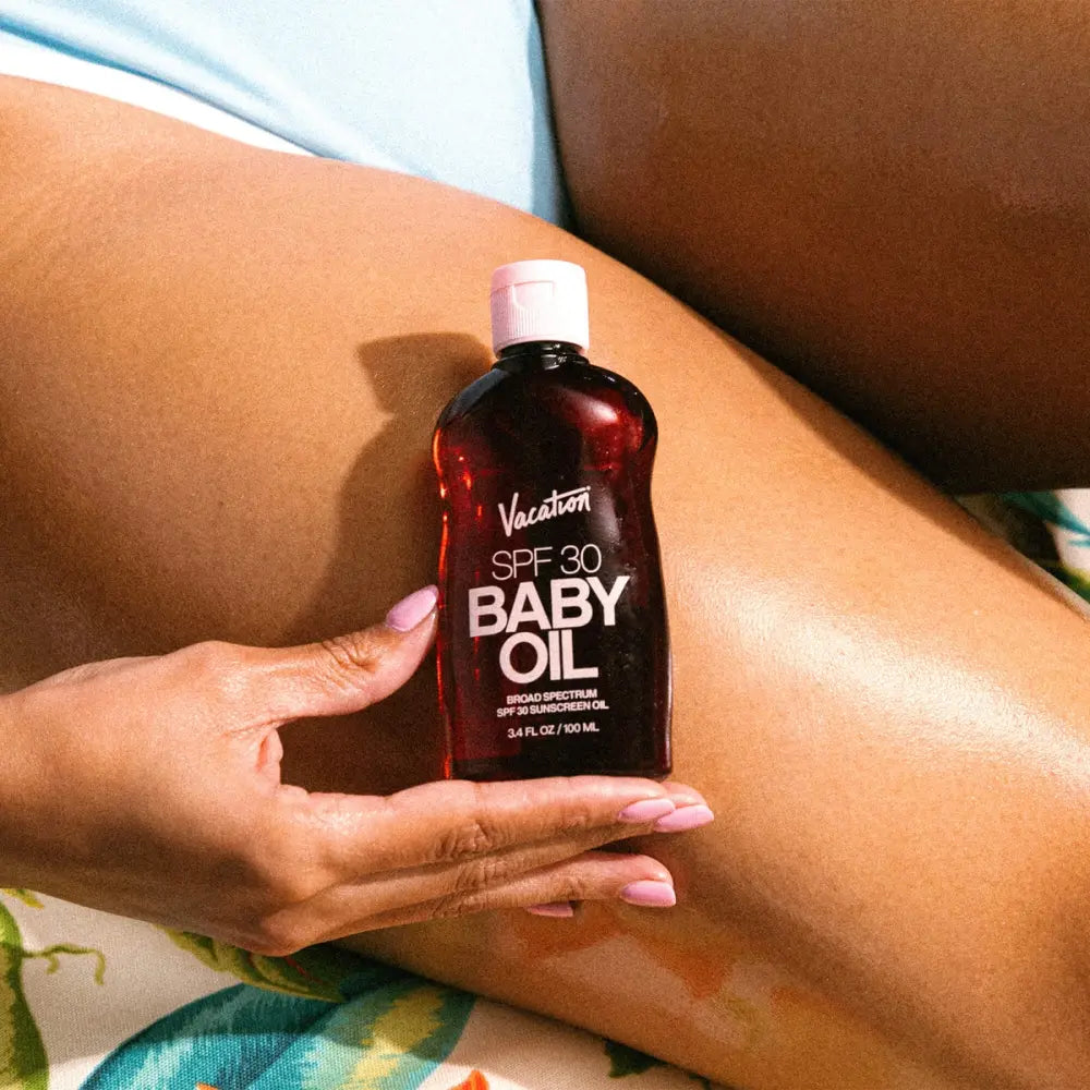 SPF 30 Baby Oil for Sensitive Skin - Hypoallergenic & Moisturizing - Perfect for Beach, Pool & Vacation Sun Protection