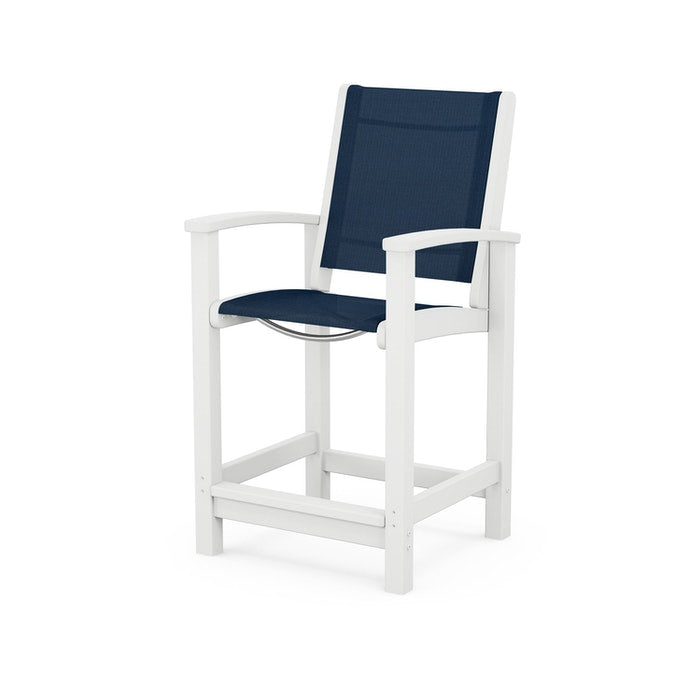POLYWOOD Coastal Counter Chair - Durable Outdoor Bar Stool for Patio, Deck & Poolside - Weather-Resistant & Low Maintenance