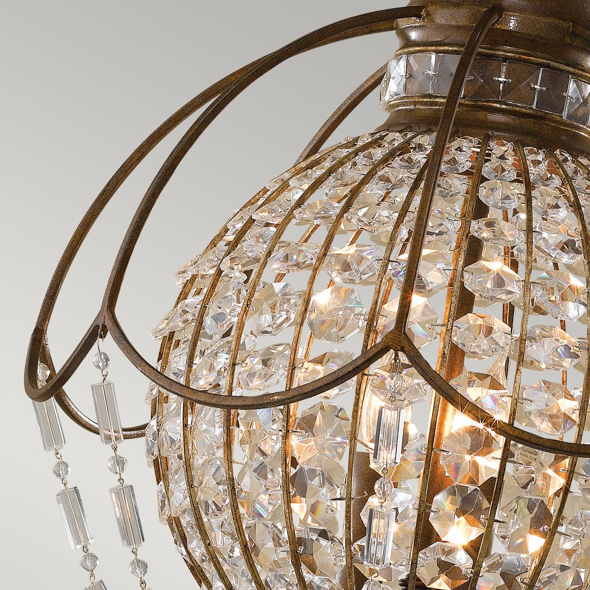 Bellini 1/3Lt Center Ceiling Light - British Bronze Finish - Elegant Dining Room & Bedroom Lighting Fixture