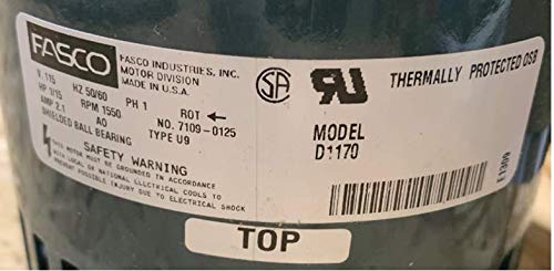 D1170 15 Amp 115V 1550 RPM Blower Motor Replacement - High Performance HVAC Fan Motor for Furnace, Air Handler & AC Units | Durable & Energy Efficient
