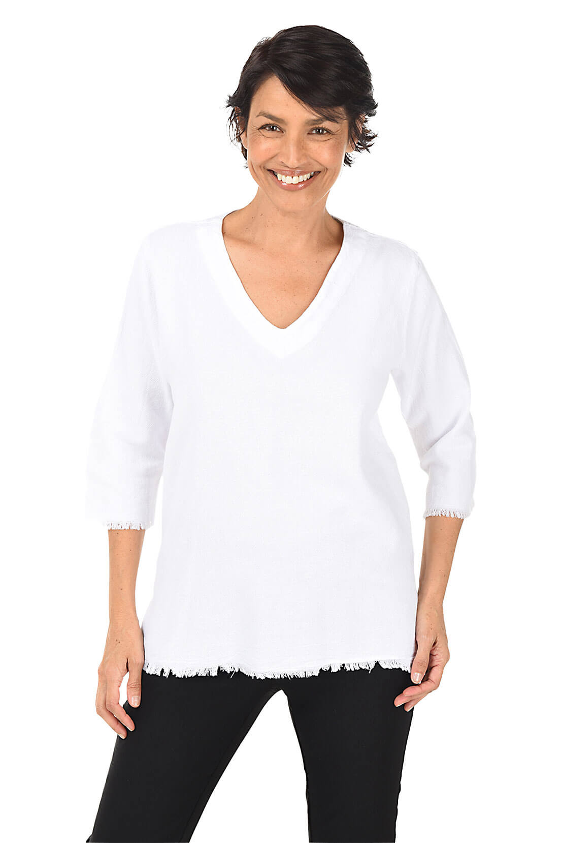 Stylish Fringed High Low Crinkle Top for Women | Trendy Boho Blouse for Casual Outings & Summer Festivals