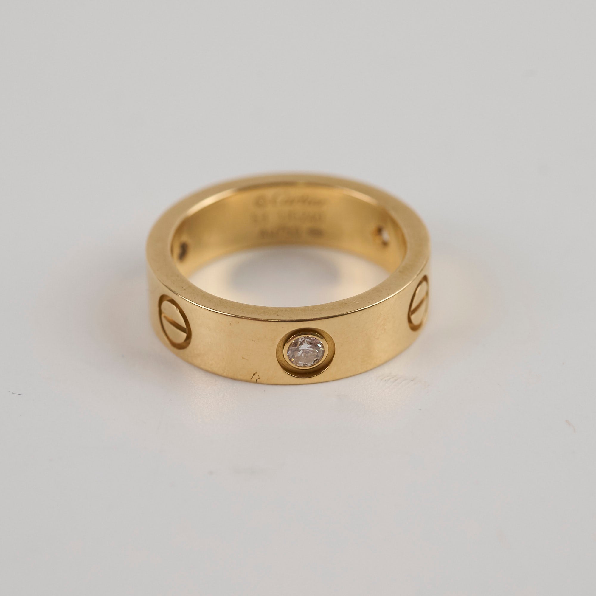 Cartier Love Ring Classic 18K Yellow Gold with 3 Diamonds - Size 53 (US 6.25) - Luxury Wedding Band, Anniversary Gift for Her, Perfect for Engagements & Special Occasions