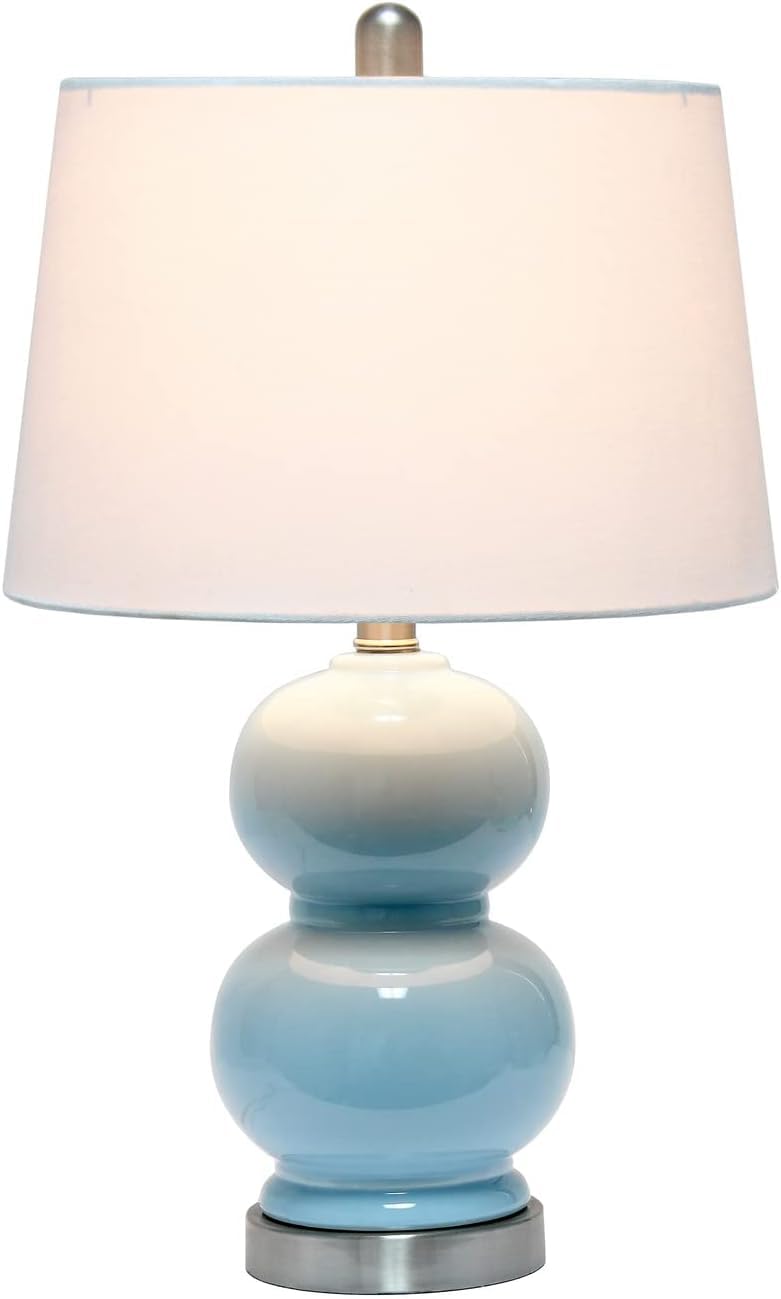 Modern Dual Orb Table Lamp with Fabric Shade - 13
