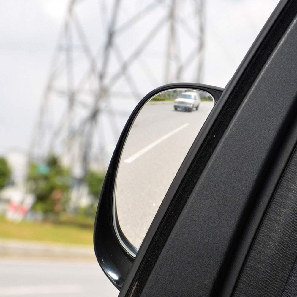 2Pcs Universal Wide Angle Car Blind Spot Mirrors - Auto Auxiliary Rear View Mirror Glass for Second Row Door Safety - Perfect for Parking, Lane Changing & Safe Exiting in SUVs, Trucks & Family Vehicles