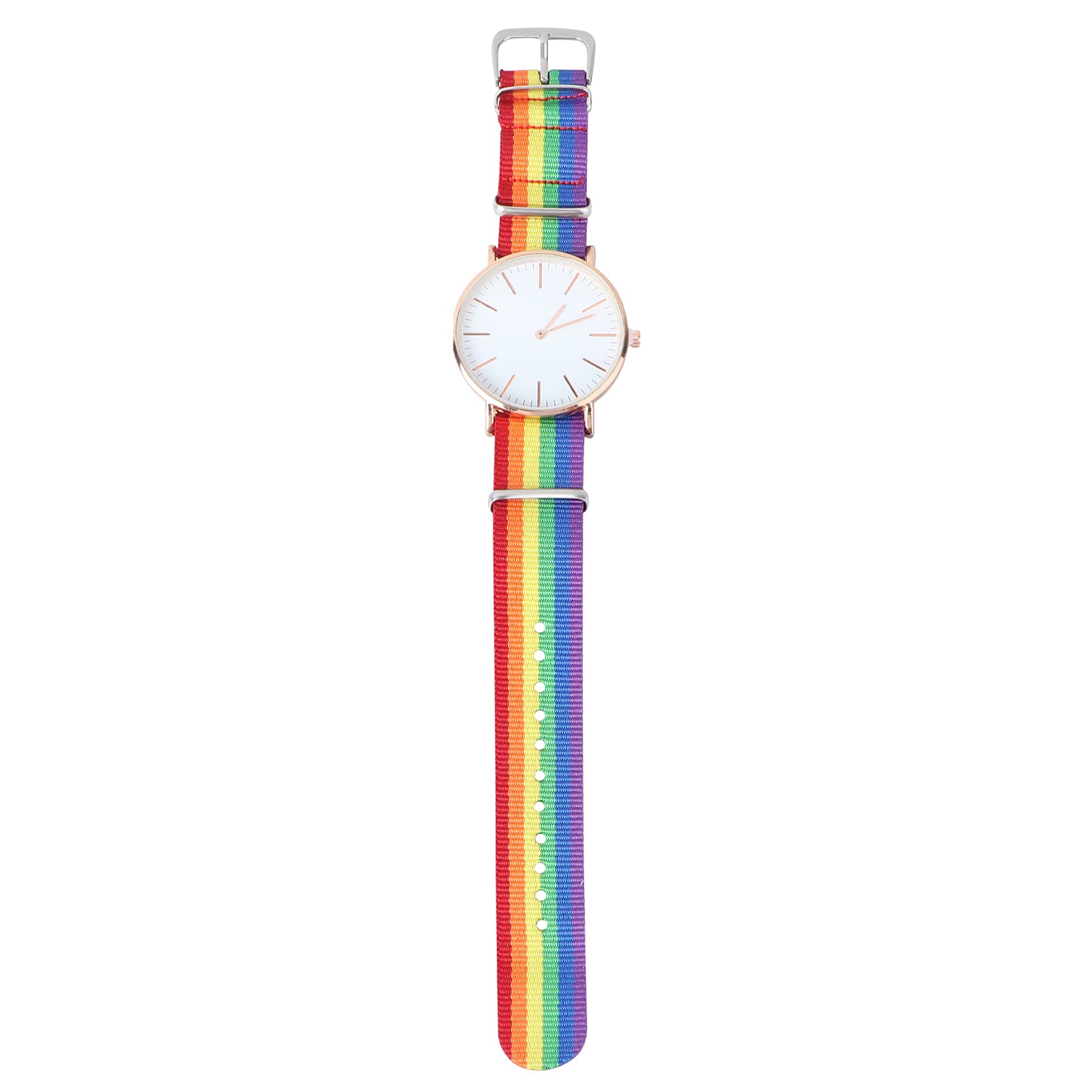 Ibasenice Women's Rainbow Nylon Band Quartz Wrist Watch - Stylish & Water-Resistant for Everyday Wear, Office & Outdoor Activities