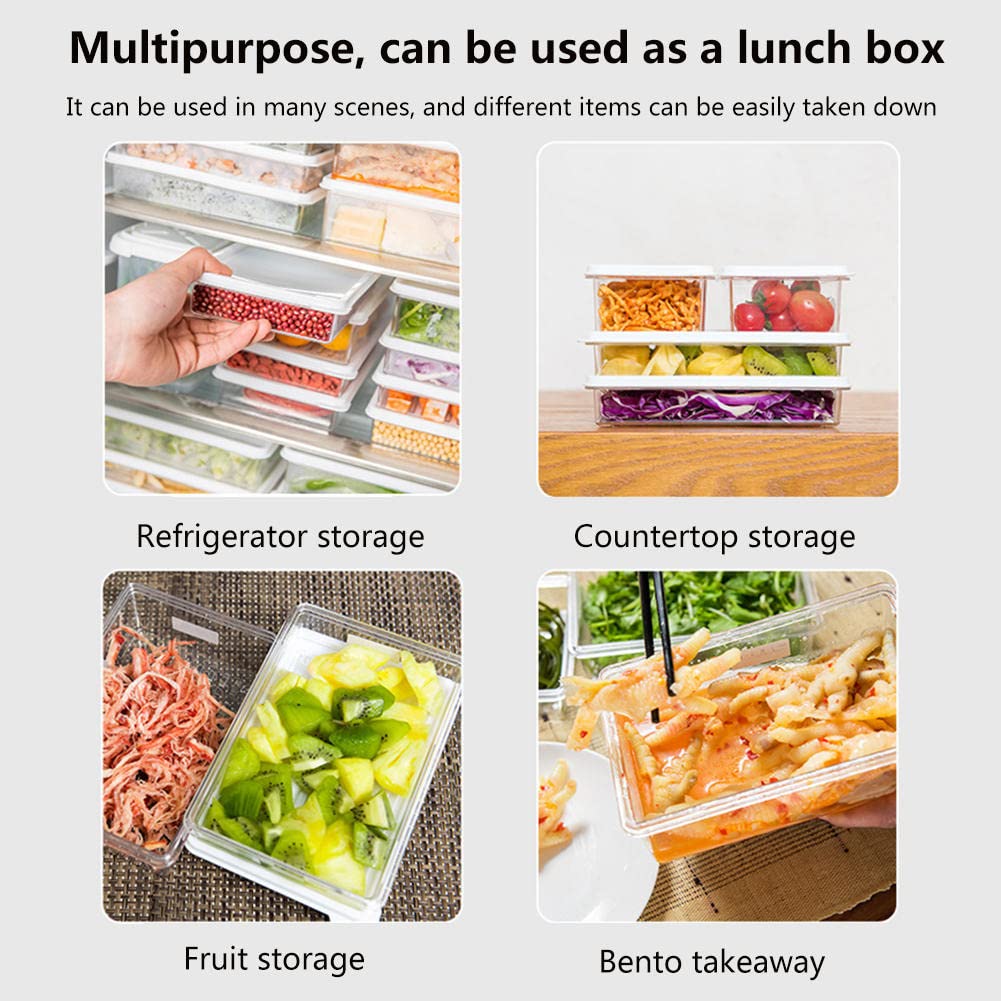 JINYISI Stackable Fridge Organizer Bins with Lids - Food Storage Containers for Refrigerator, Perfect for Organizing Fruits, Vegetables & Drinks - Ideal for Kitchen, Pantry & Meal Prep Organization