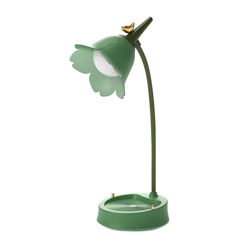 Magickk Rechargeable LED Desk Lamp with Adjustable Gooseneck - Dimmable Touch Control, Cordless Battery Operated Table Light for Bedroom, Study Room, Office & Home Decor (Green) - Perfect for Reading, Working & Nightstand Lighting