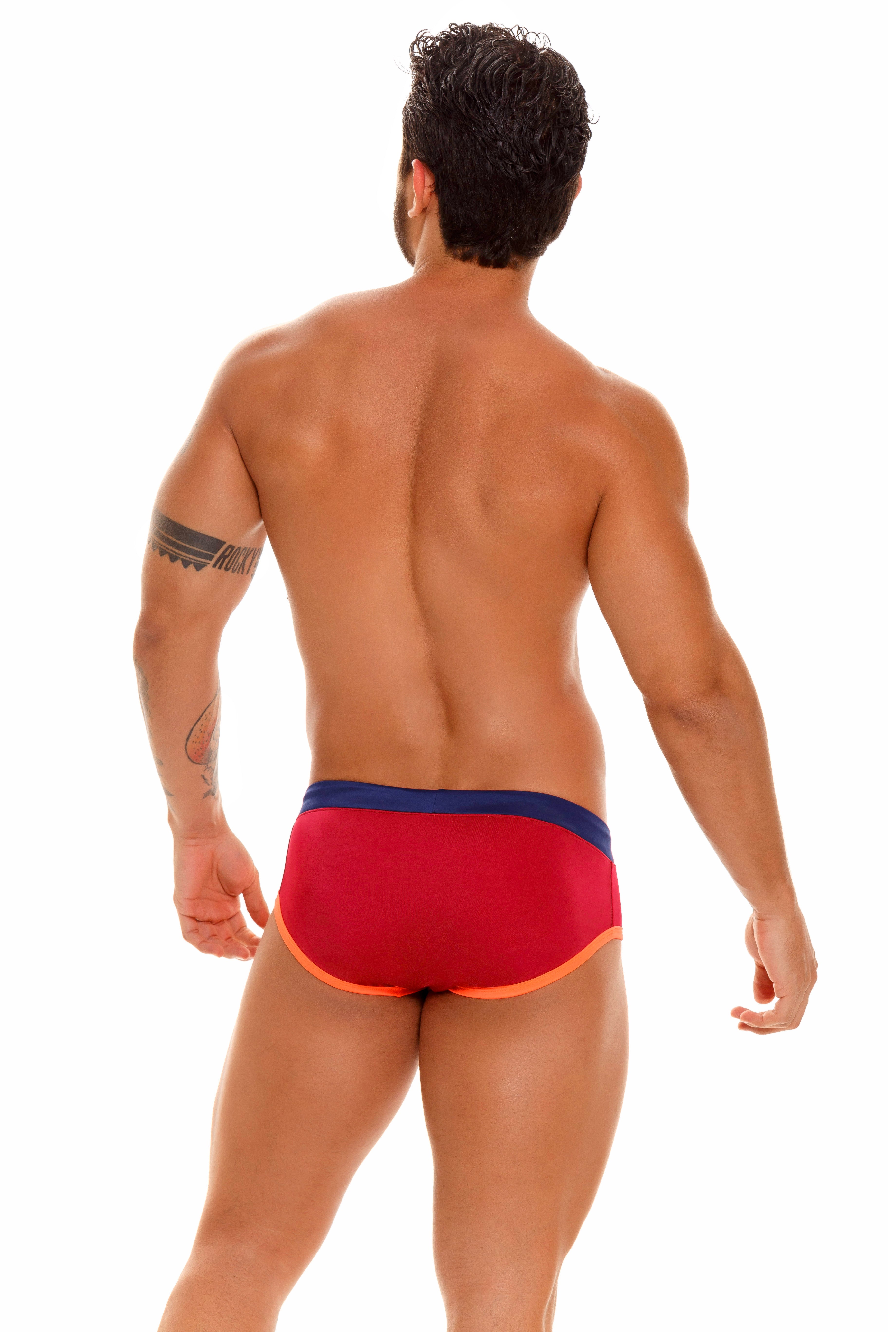 JOR Maui Swim Briefs for Men - Wine Red Color - Comfortable & Stylish Swimwear for Beach, Pool & Vacation