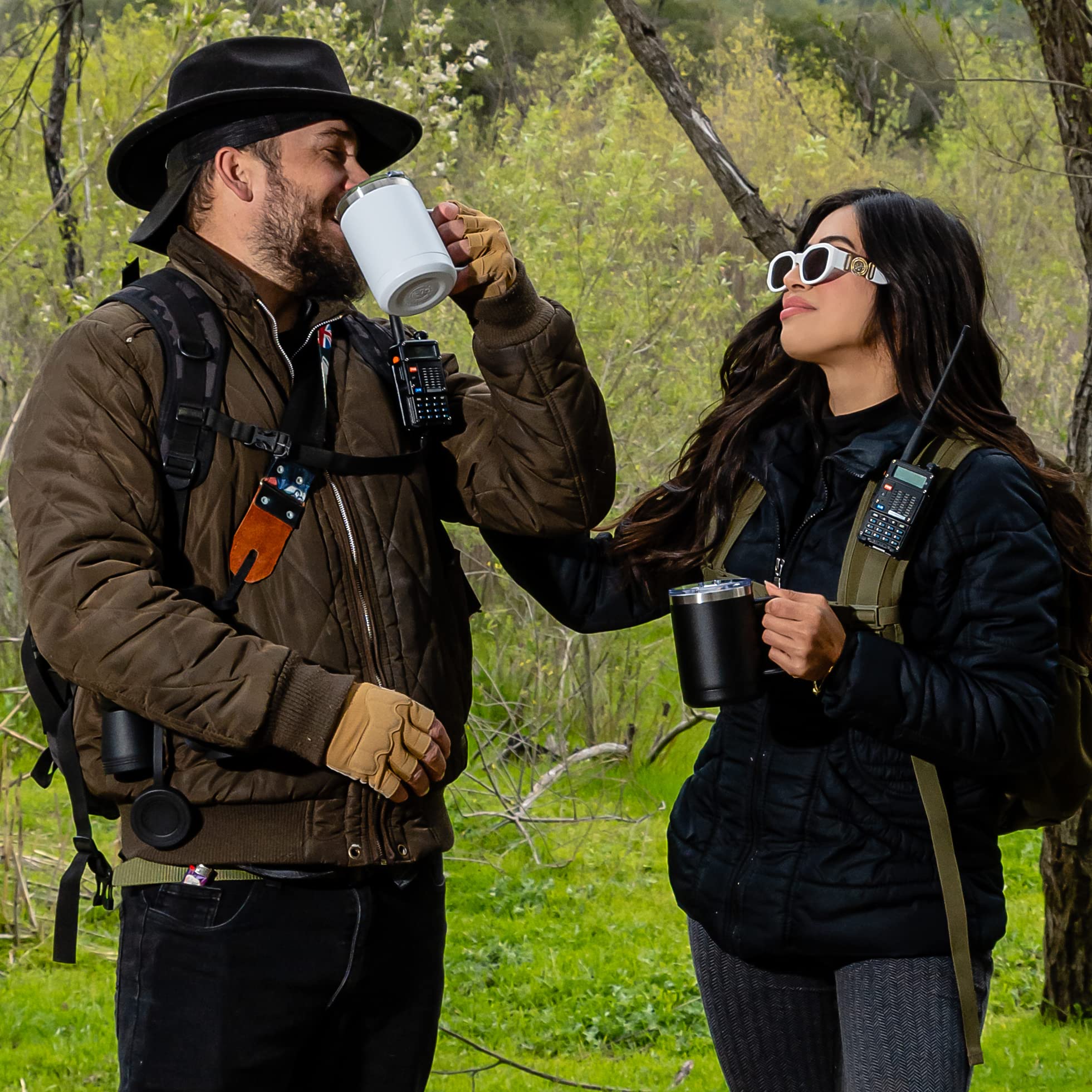 LaserGram 15oz Vacuum Insulated Coffee Tumbler with California Bear Flag Design - Personalized Engraved Stainless Steel Travel Mug (Dark Purple) - Perfect for Office, Camping & Outdoor Adventures